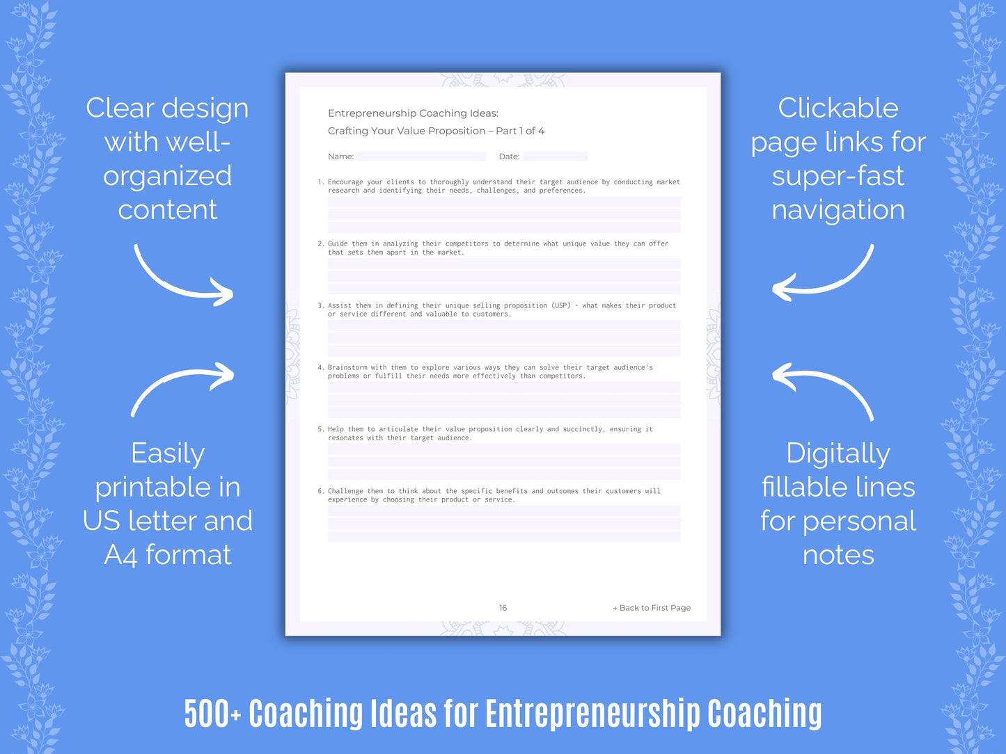 Entrepreneurship Coaching Templates