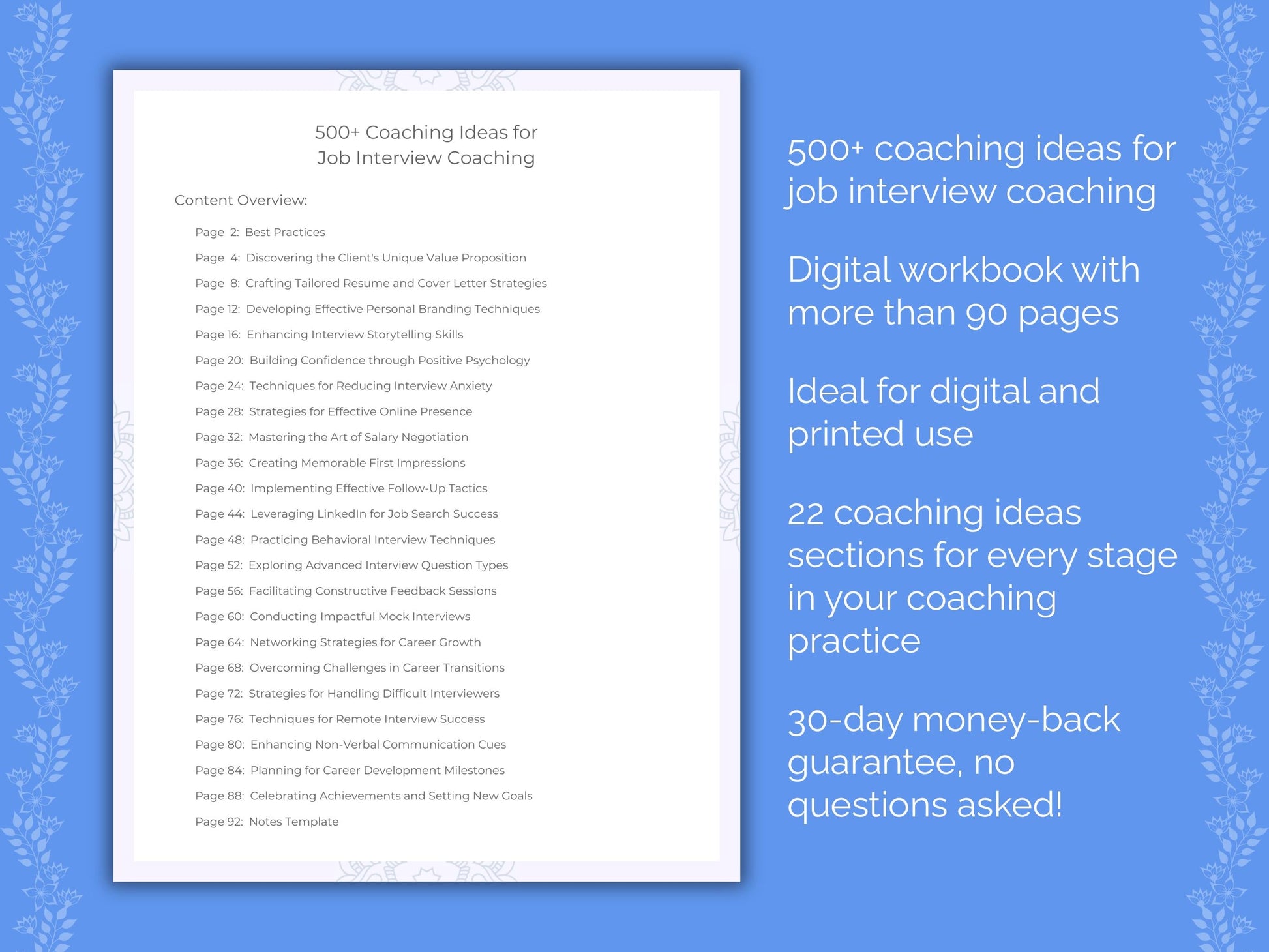 Job Interview Coaching Worksheets