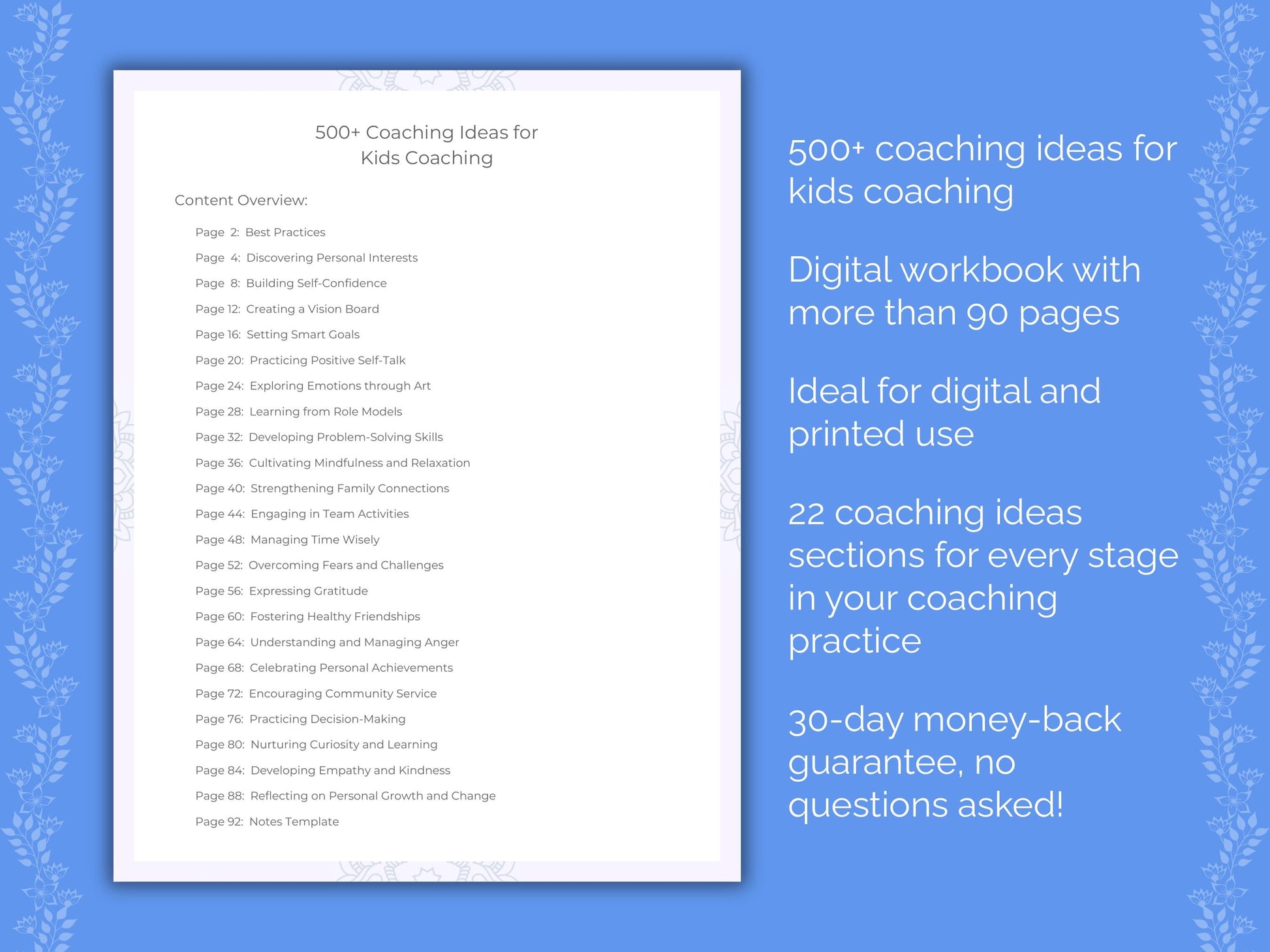 Kids Coaching Worksheets