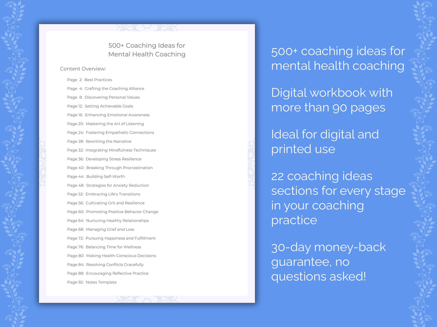 Mental Health Coaching Worksheets