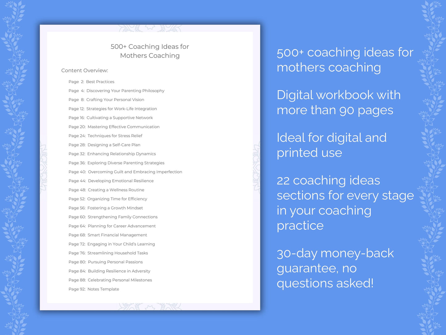 Mothers Coaching Worksheets