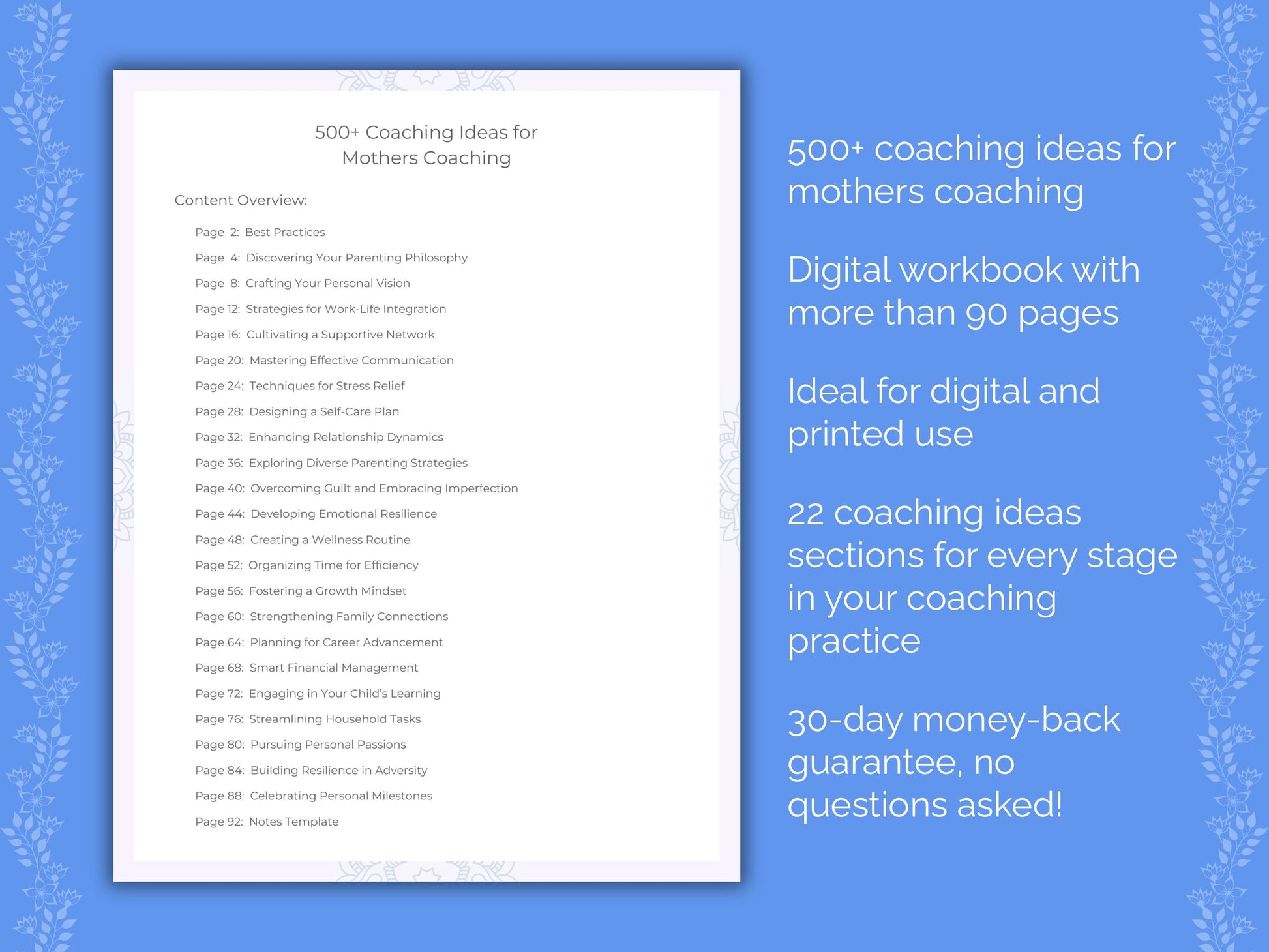 Mothers Coaching Worksheets