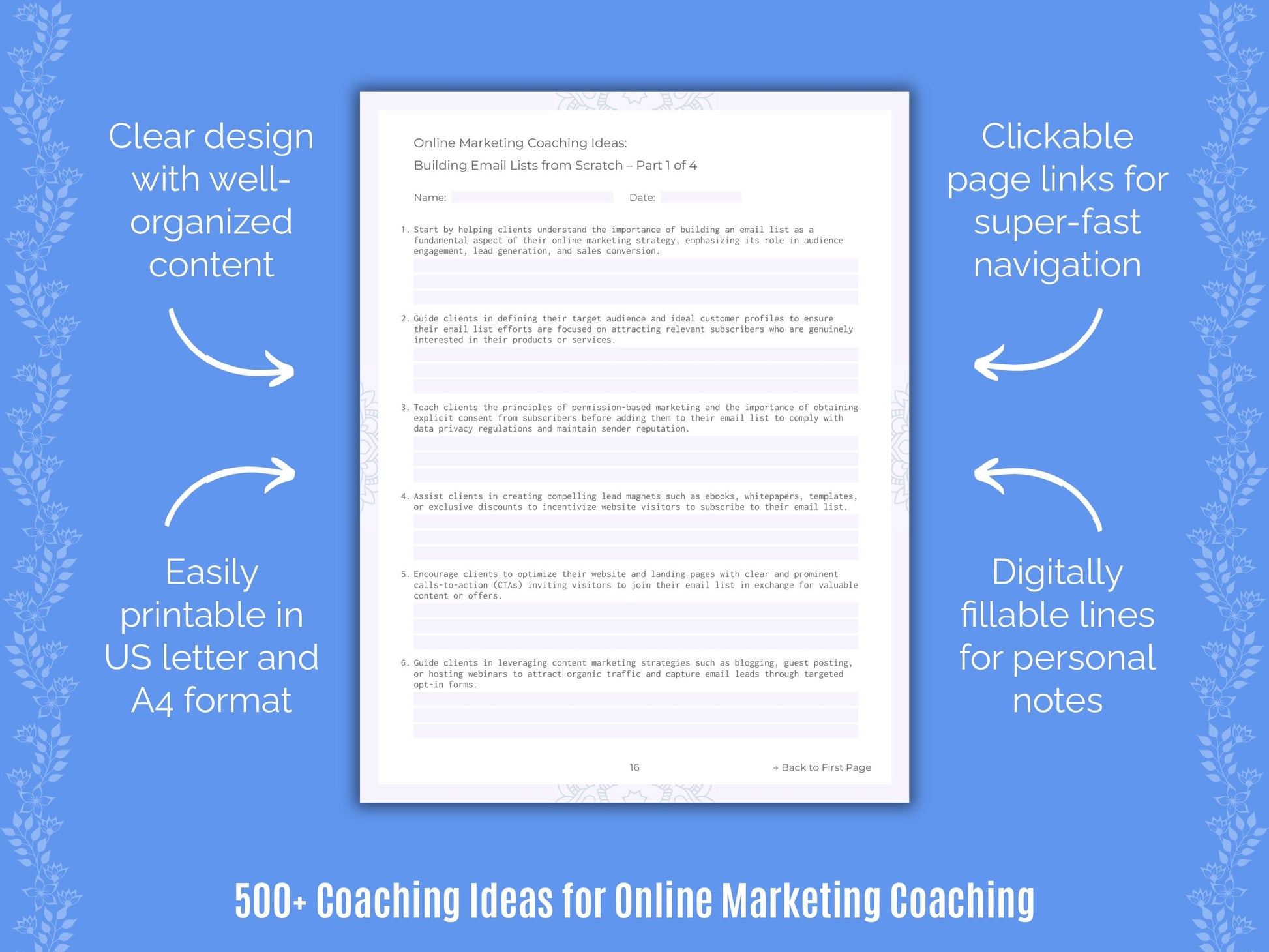 Online Marketing Coaching Templates