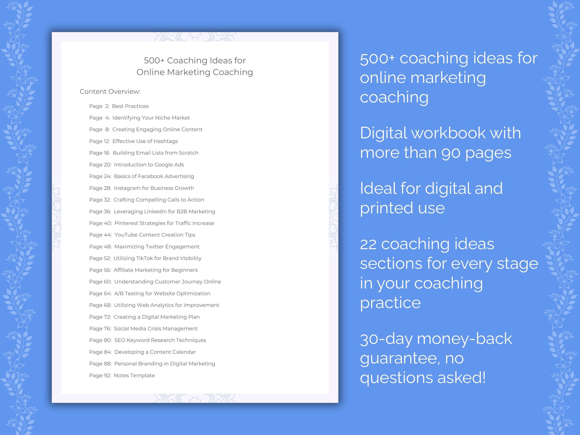 Online Marketing Coaching Worksheets