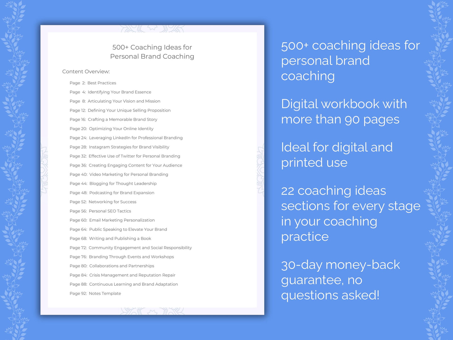 Personal Brand Coaching Worksheets