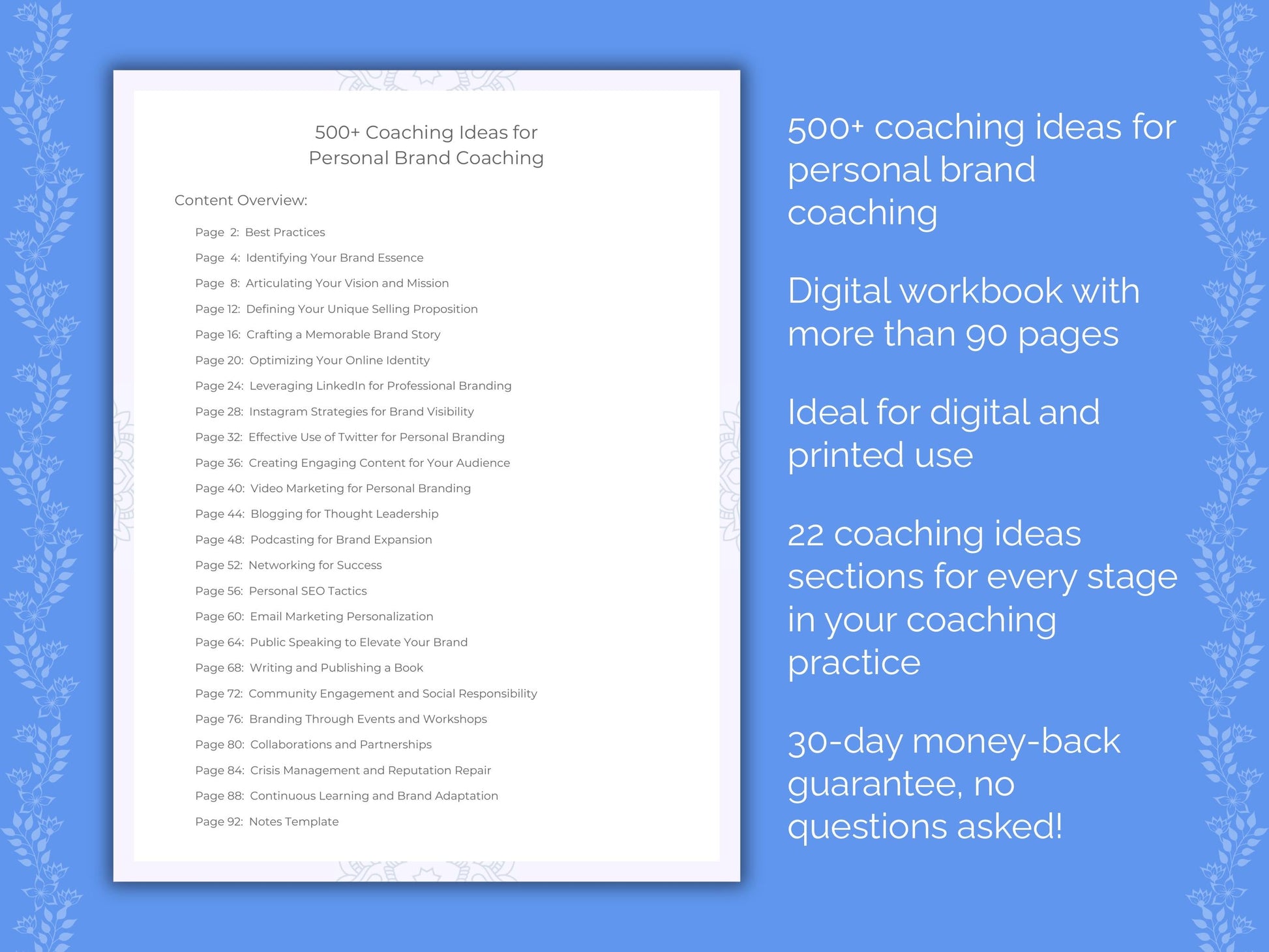 Personal Brand Coaching Worksheets