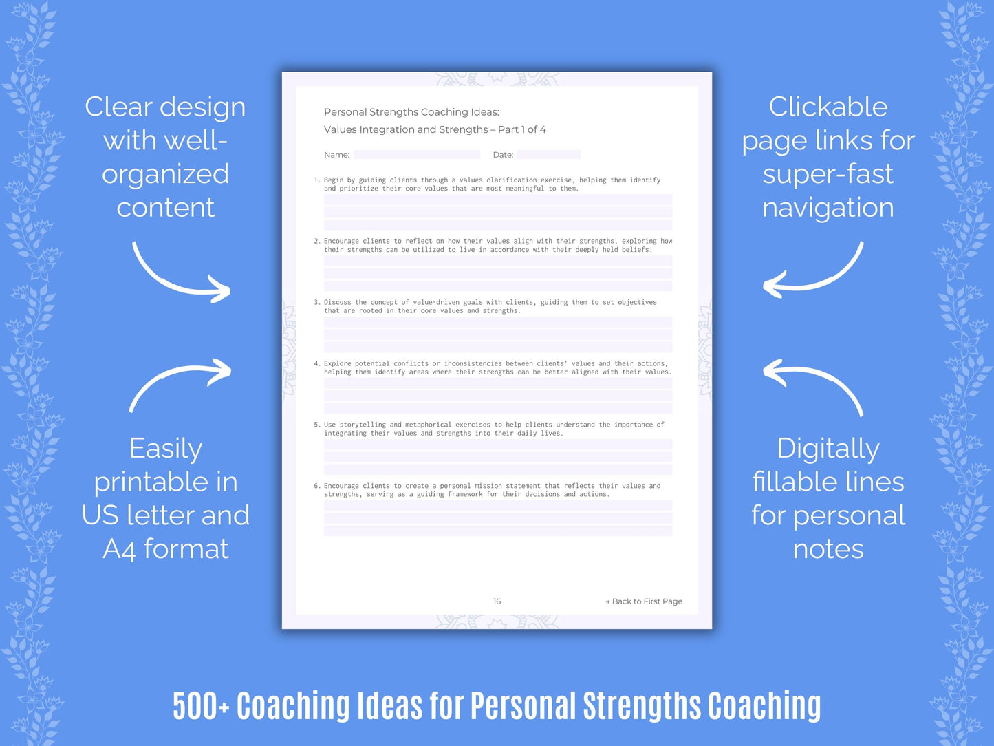 Personal Strengths Coaching Templates