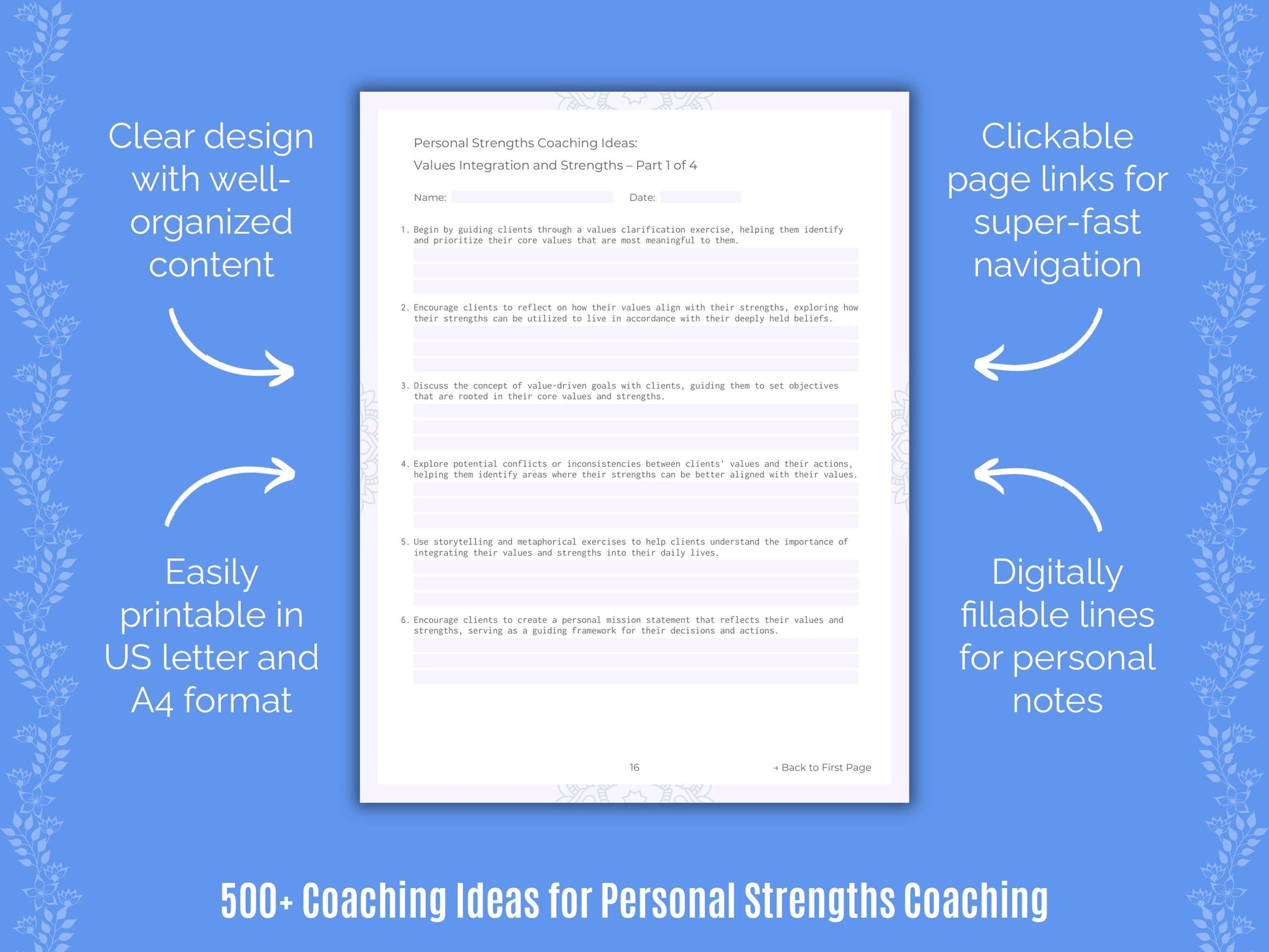 Personal Strengths Coaching Templates