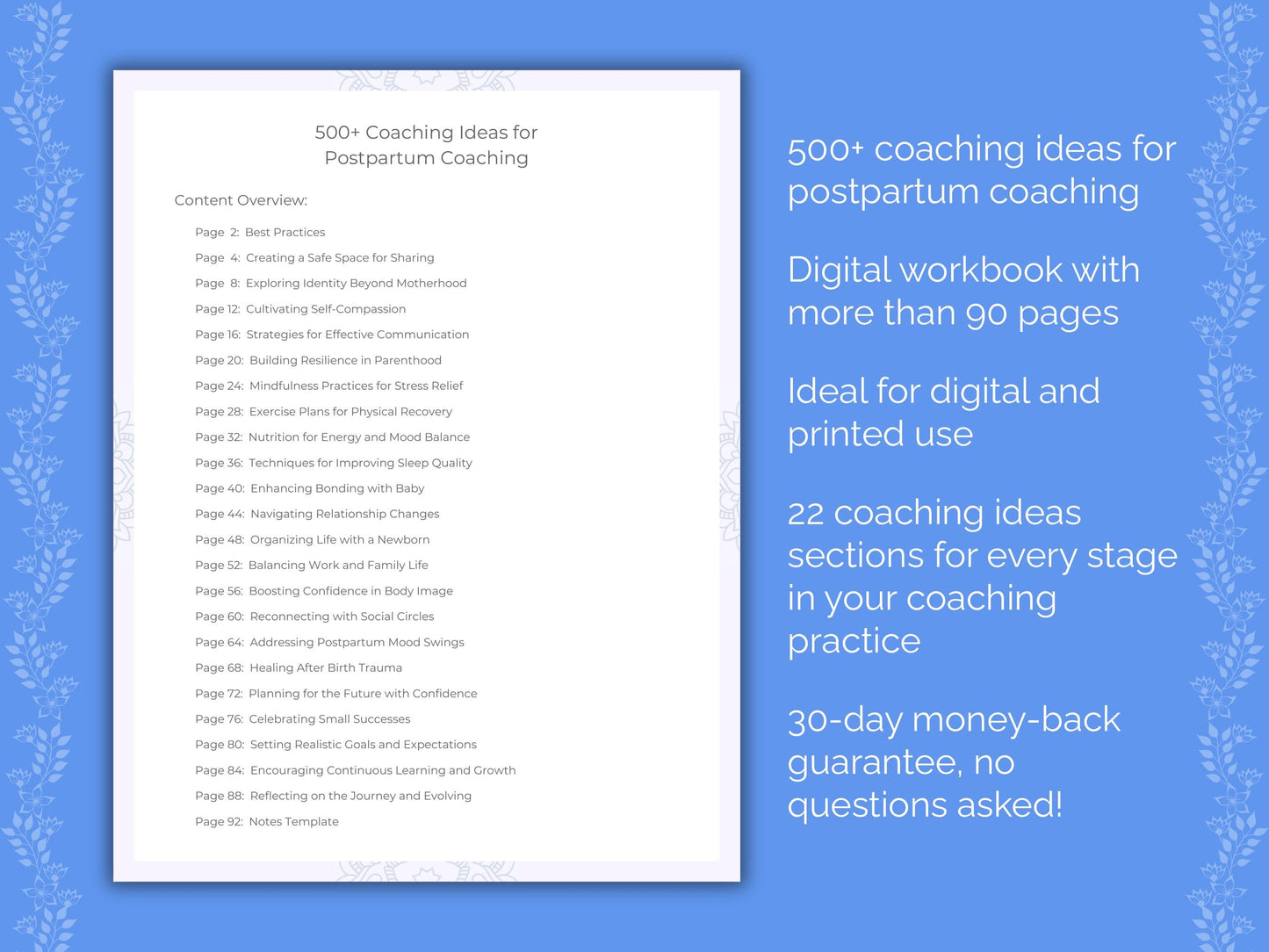 Postpartum Coaching Worksheets