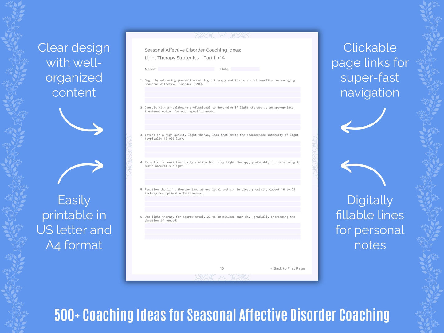 Seasonal Affective Disorder Coaching Templates