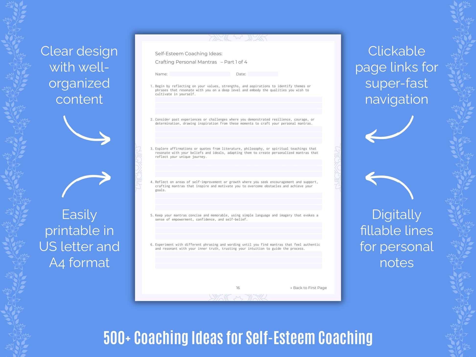 Self-Esteem Coaching Templates