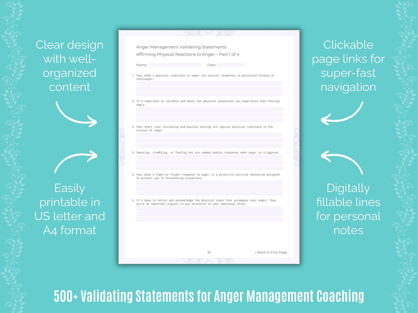 Anger Management Coaching Templates