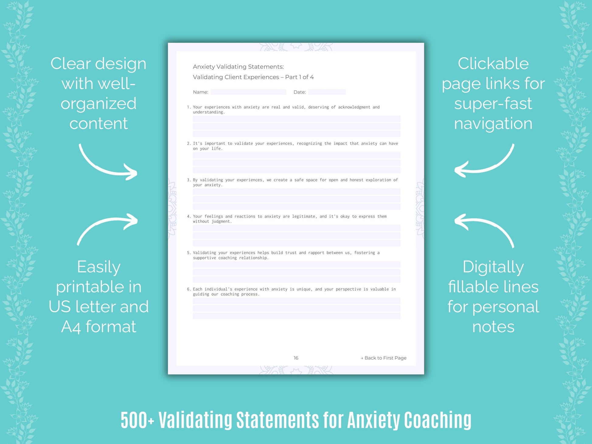 Anxiety Coaching Templates