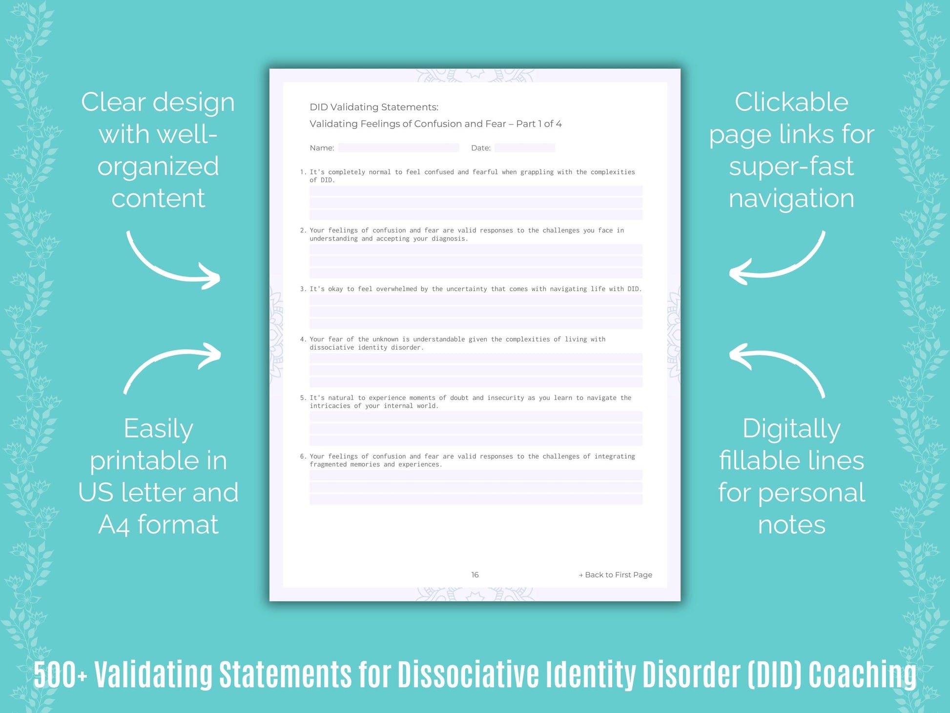 Dissociative Identity Disorder (DID) Coaching Templates