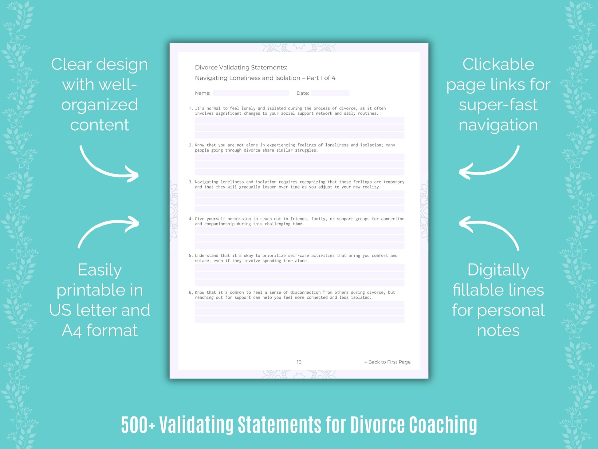 Divorce Coaching Templates