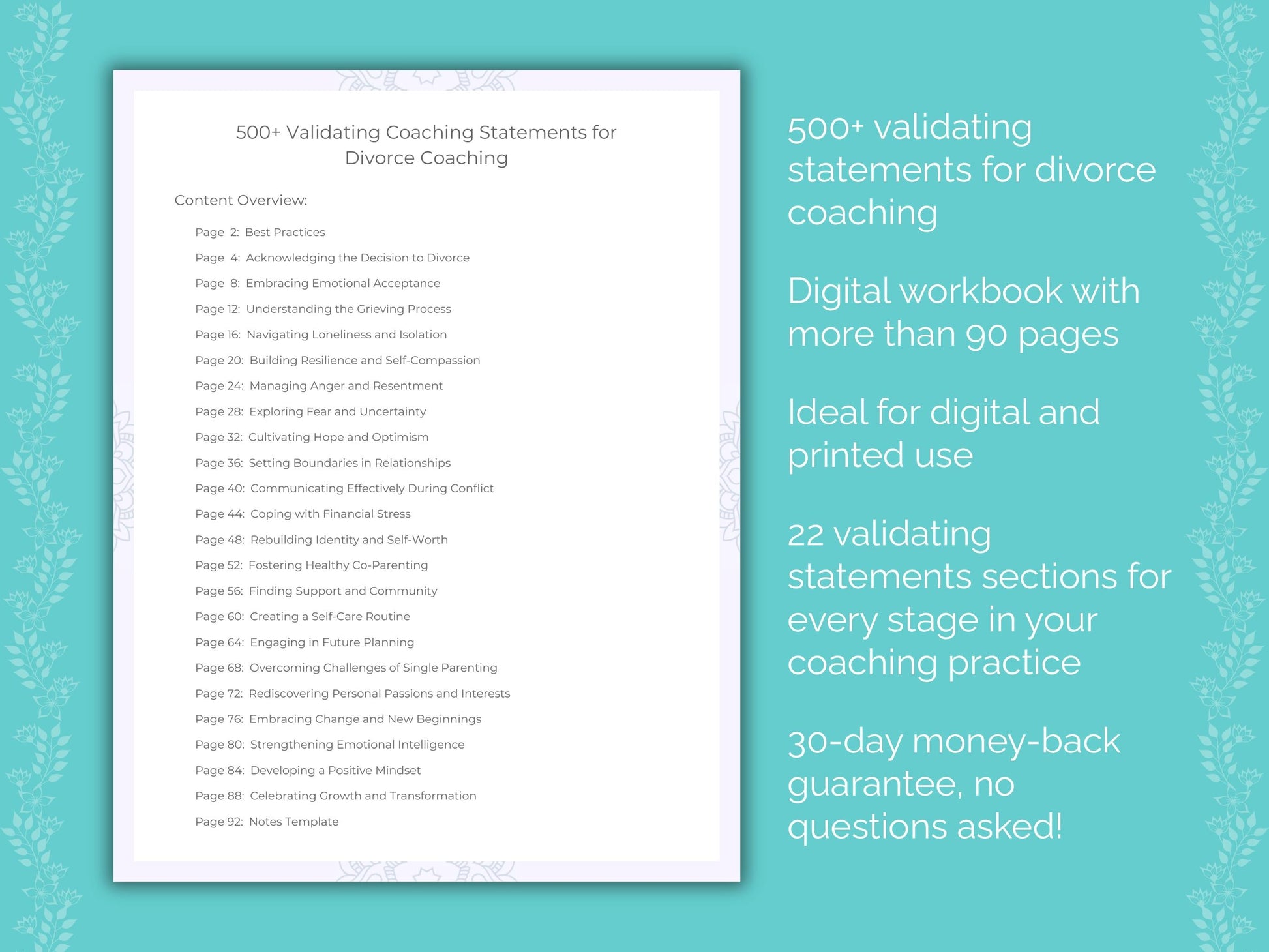 Divorce Coaching Worksheets