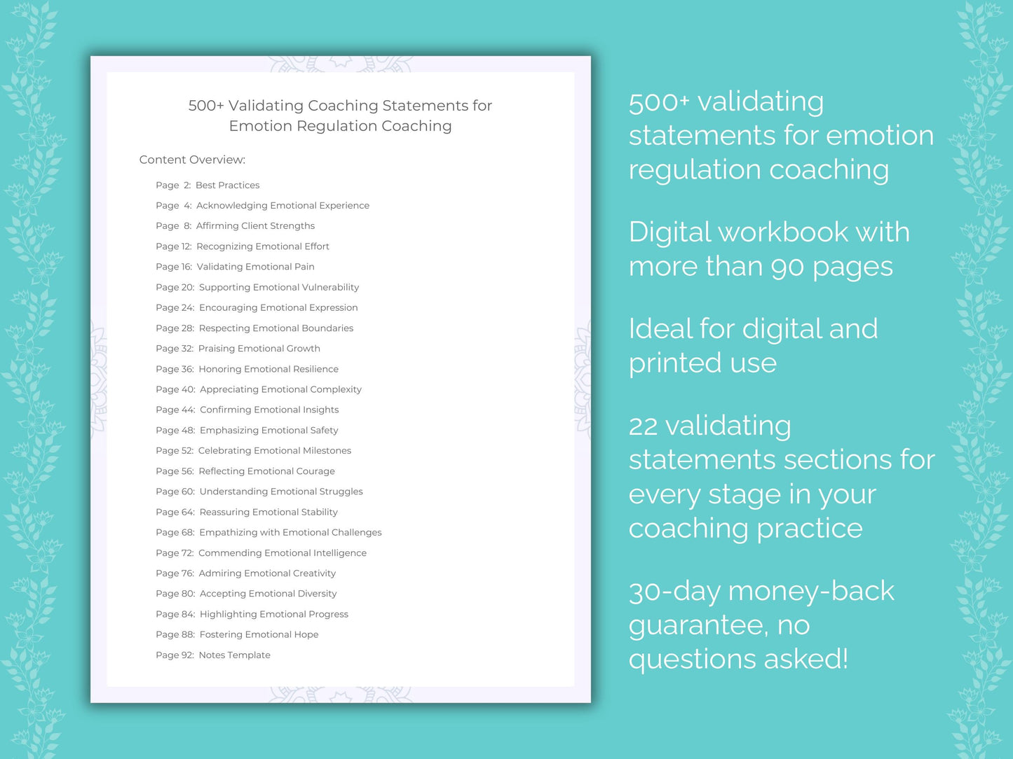 Emotion Regulation Coaching Worksheets