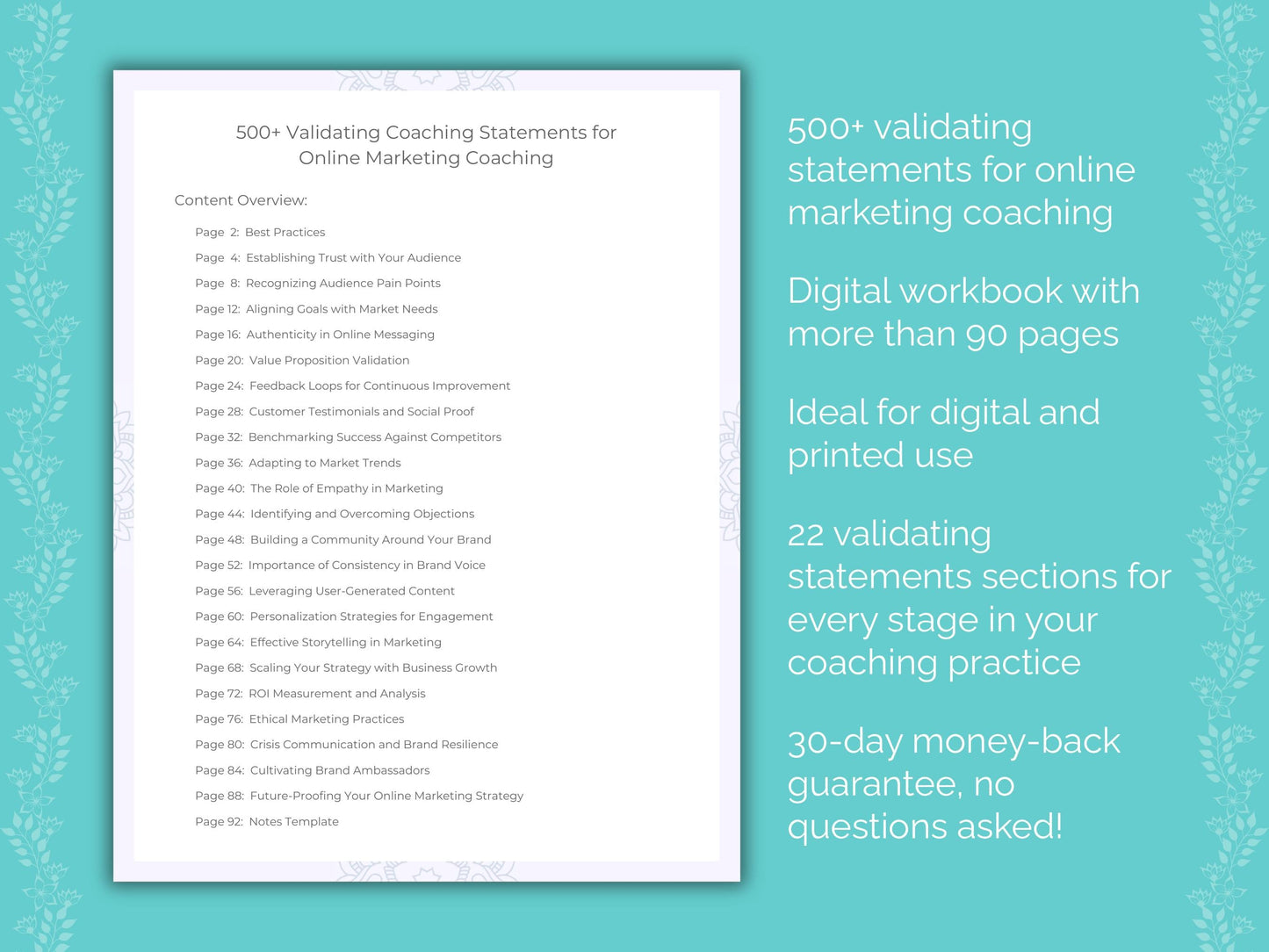 Online Marketing Coaching Worksheets