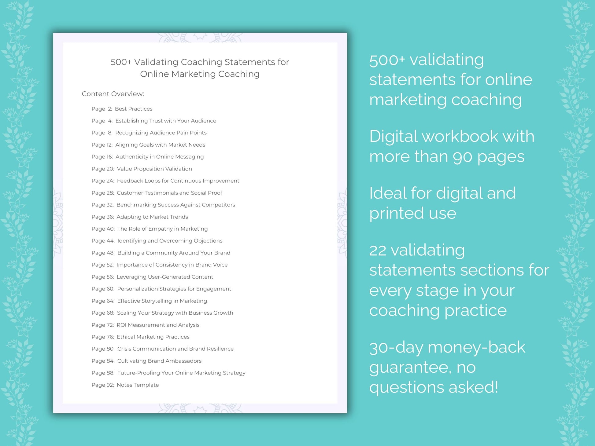 Online Marketing Coaching Worksheets