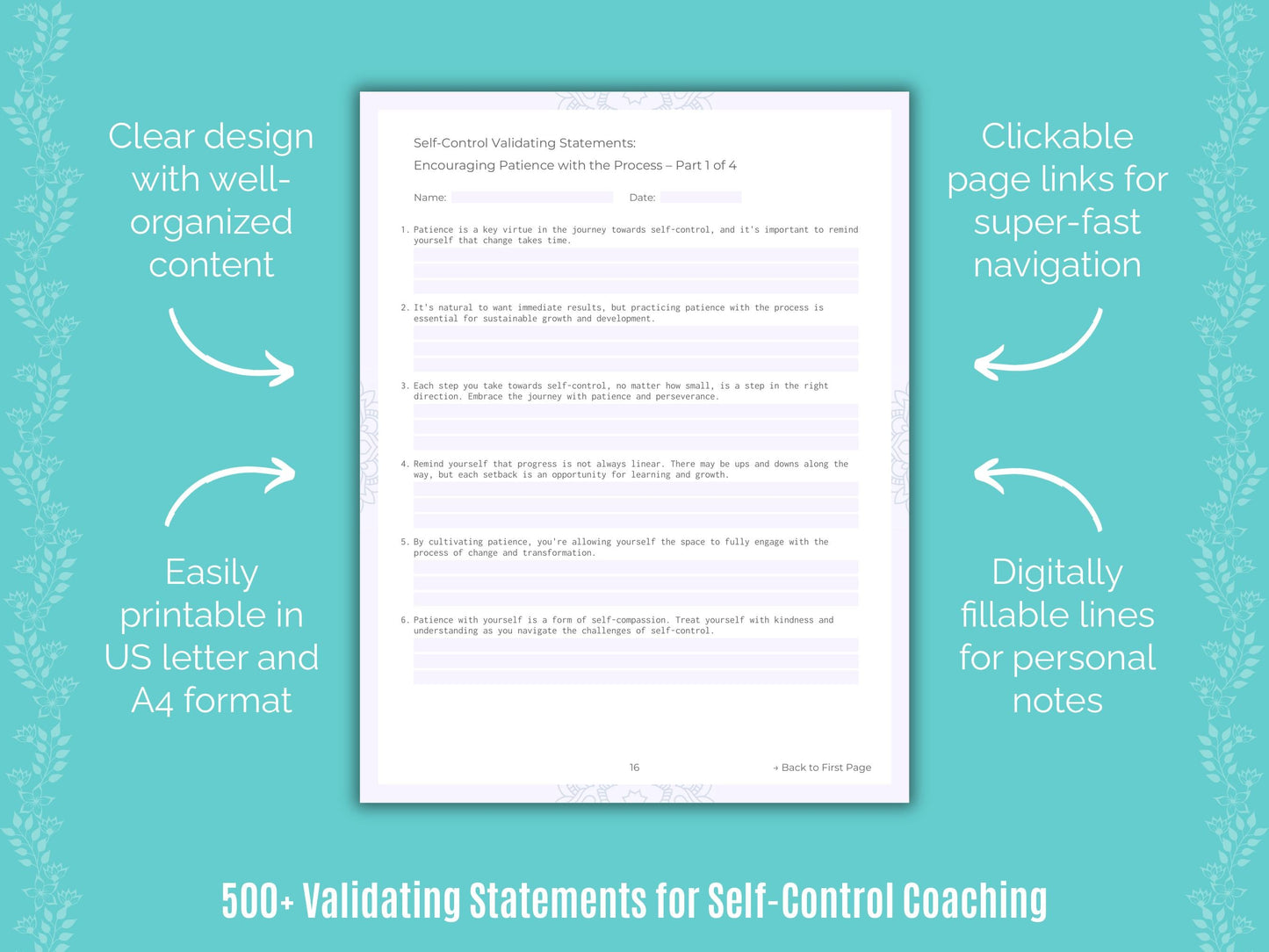 Self-Control Coaching Templates