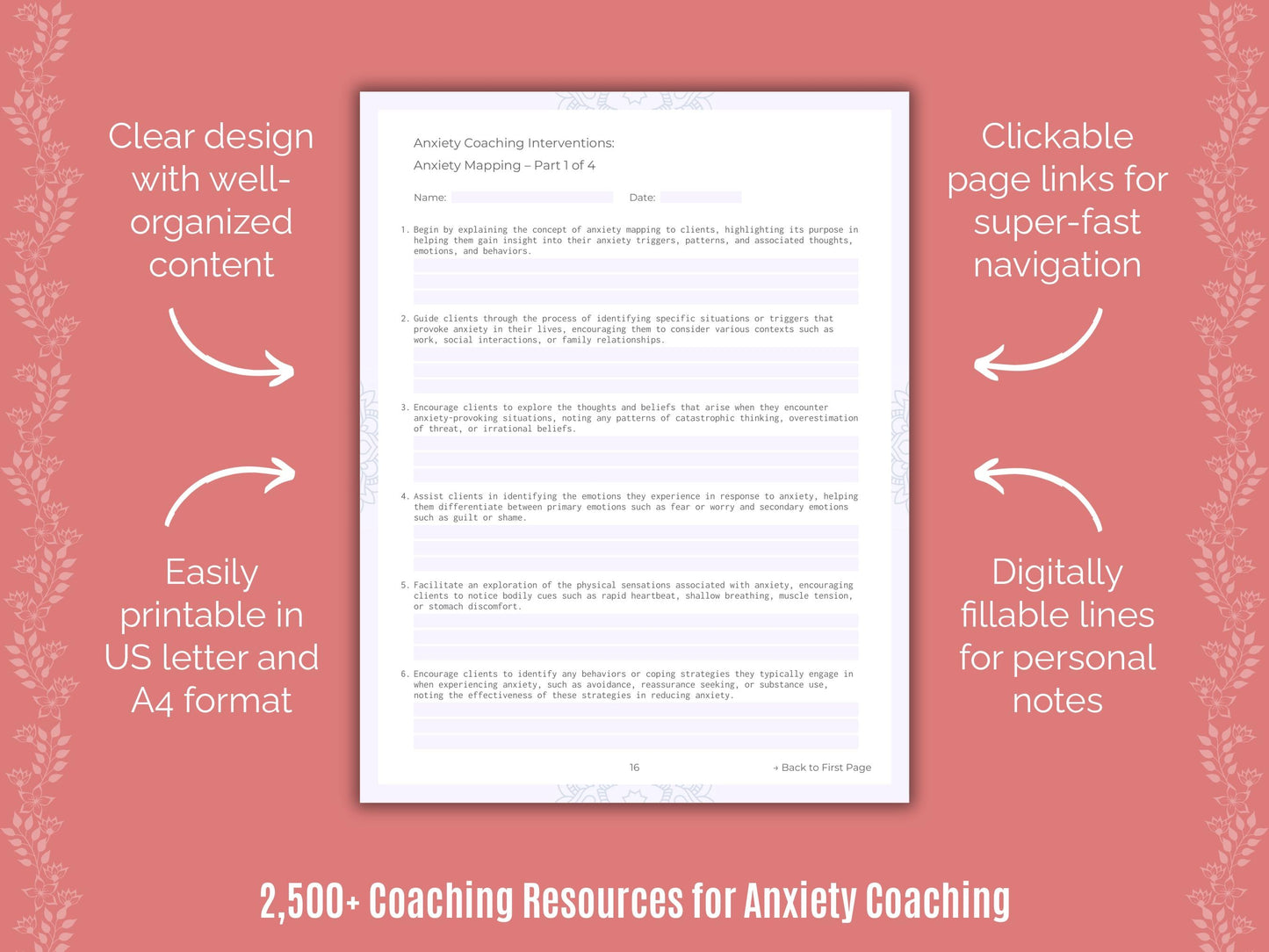 Anxiety Coaching Cheat Sheets