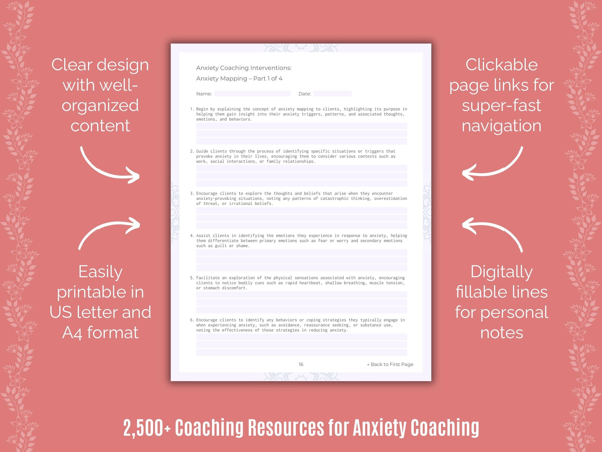 Anxiety Coaching Cheat Sheets