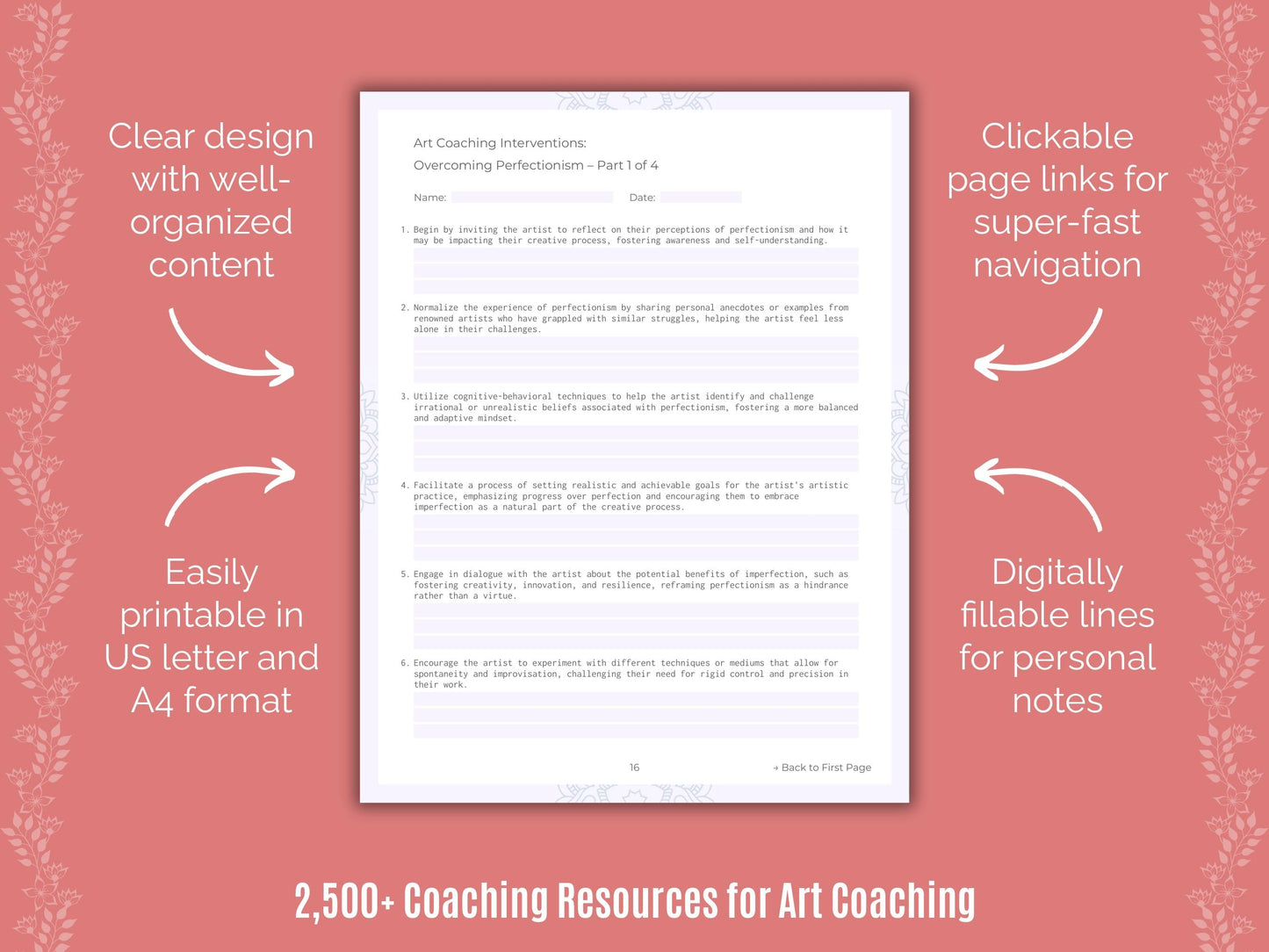 Art Coaching Cheat Sheets