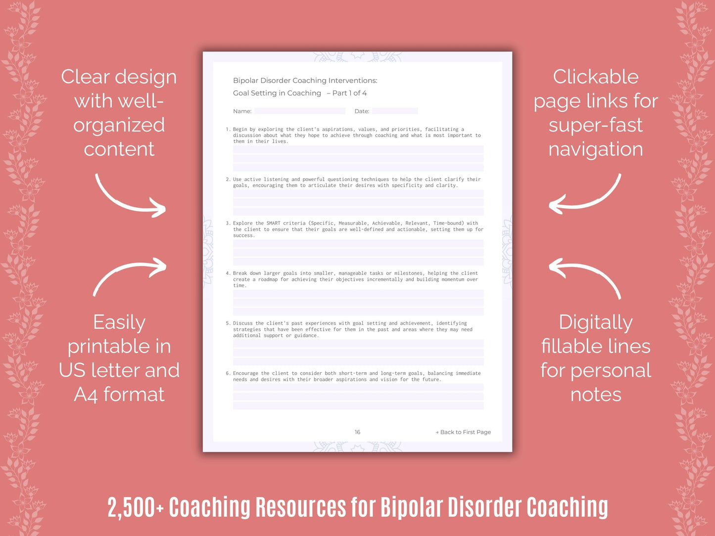 Bipolar Disorder Coaching Cheat Sheets