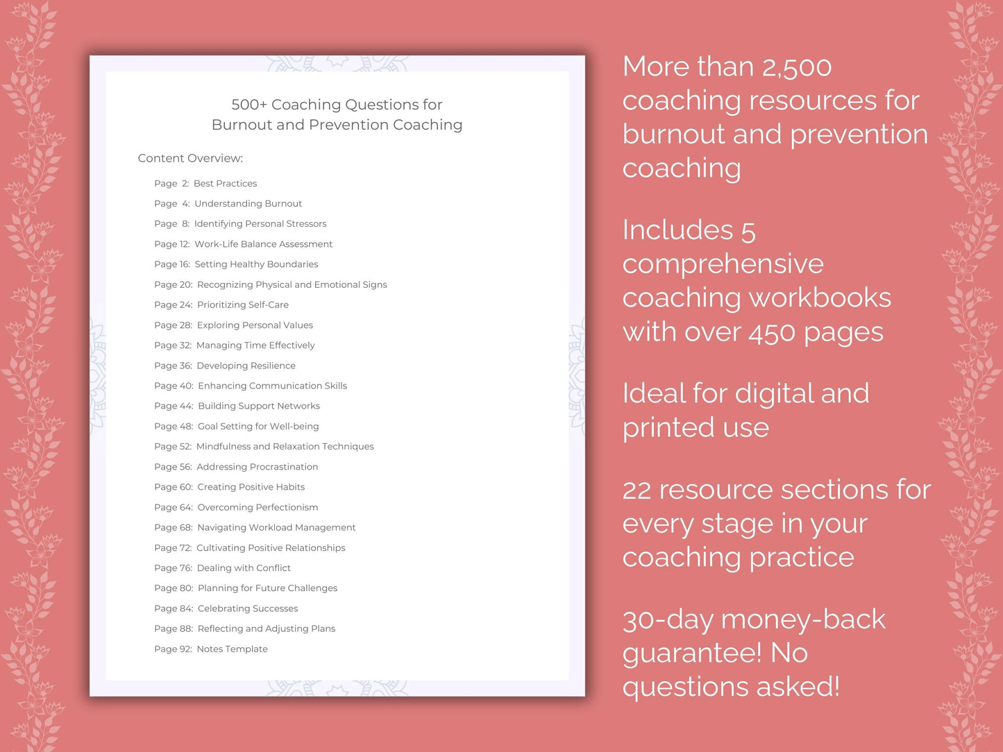 Burnout and Prevention Coaching Templates