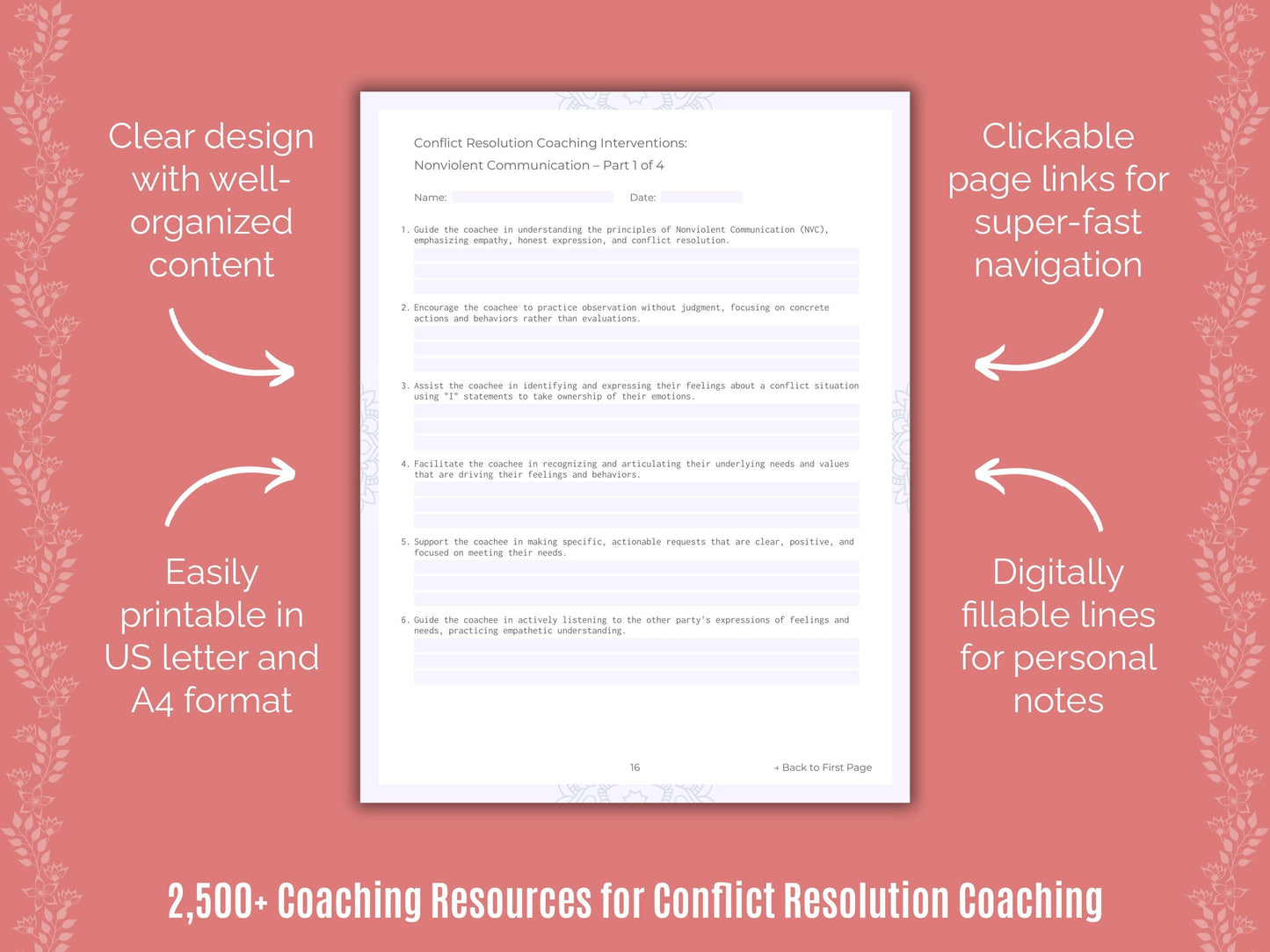 Conflict Resolution Coaching Cheat Sheets