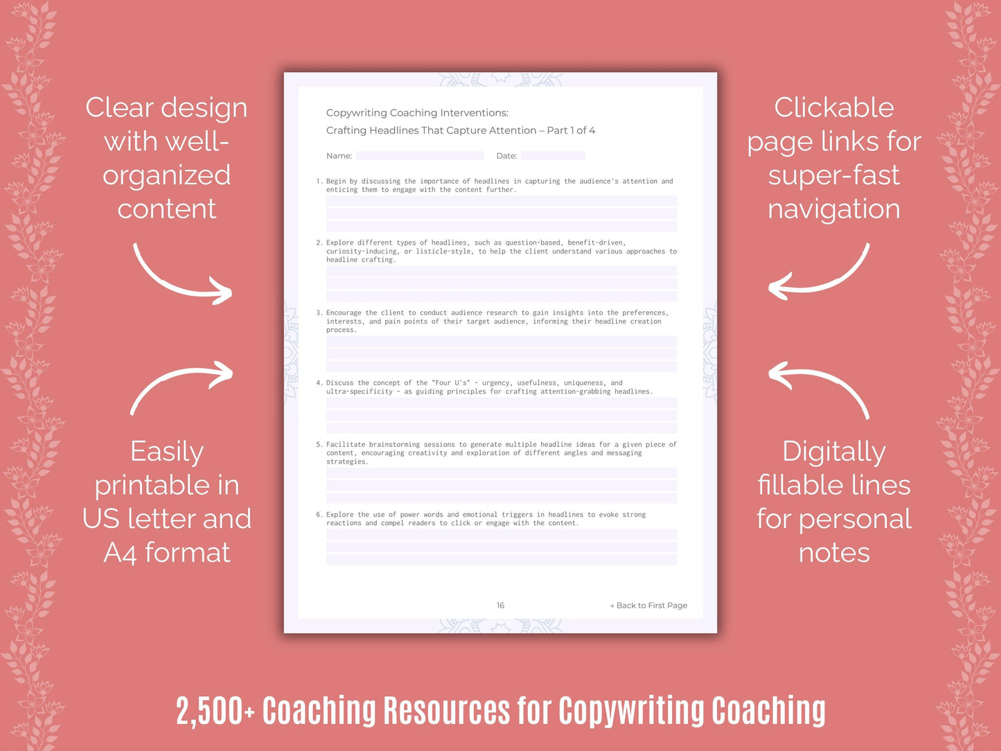 Copywriting Coaching Cheat Sheets