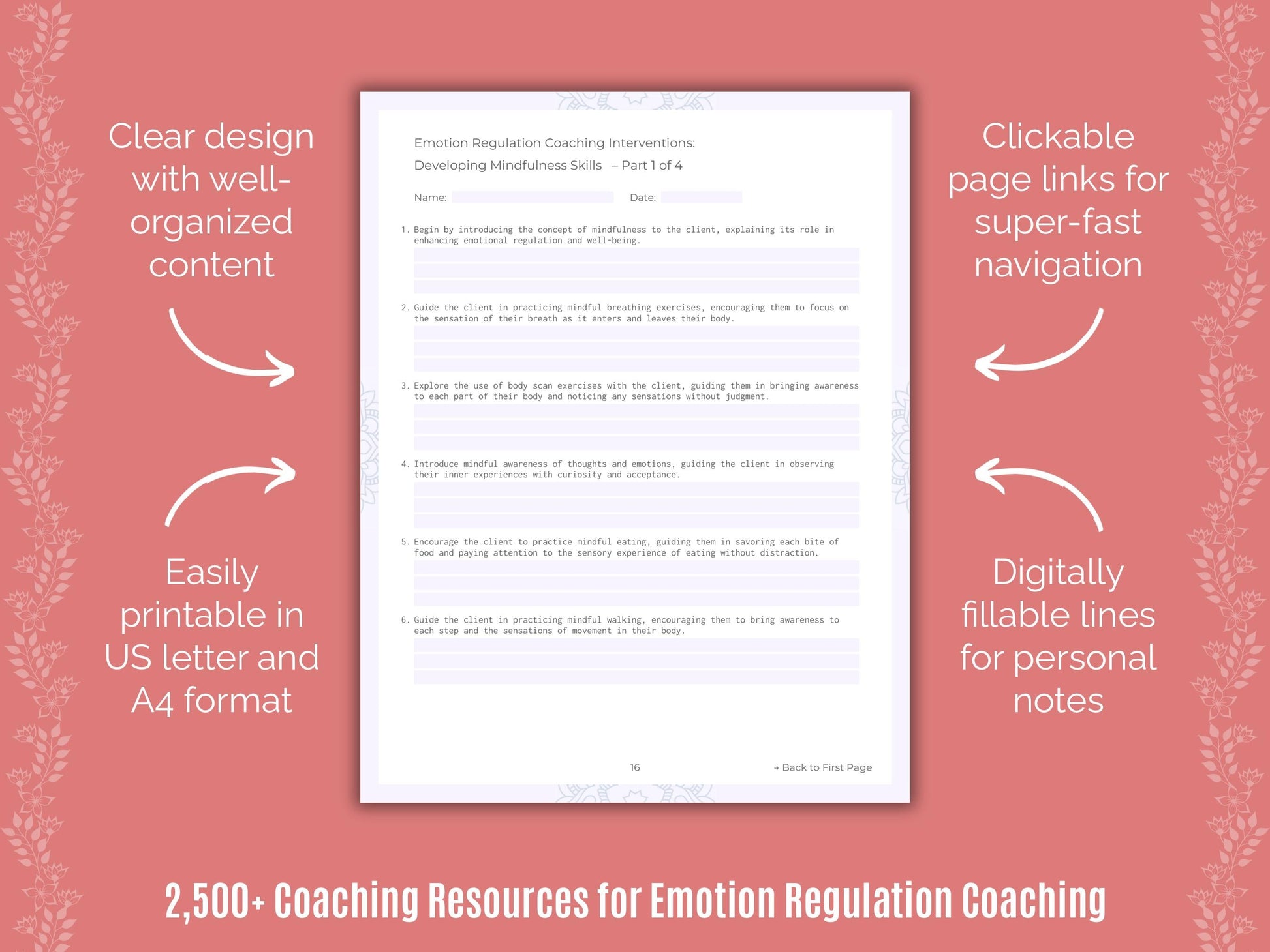 Emotion Regulation Coaching Cheat Sheets