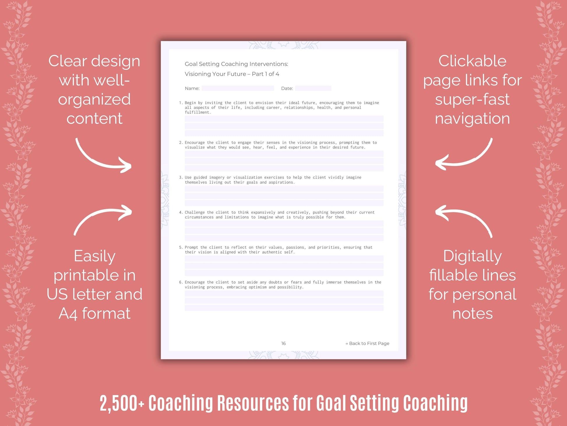 Goal Setting Coaching Cheat Sheets