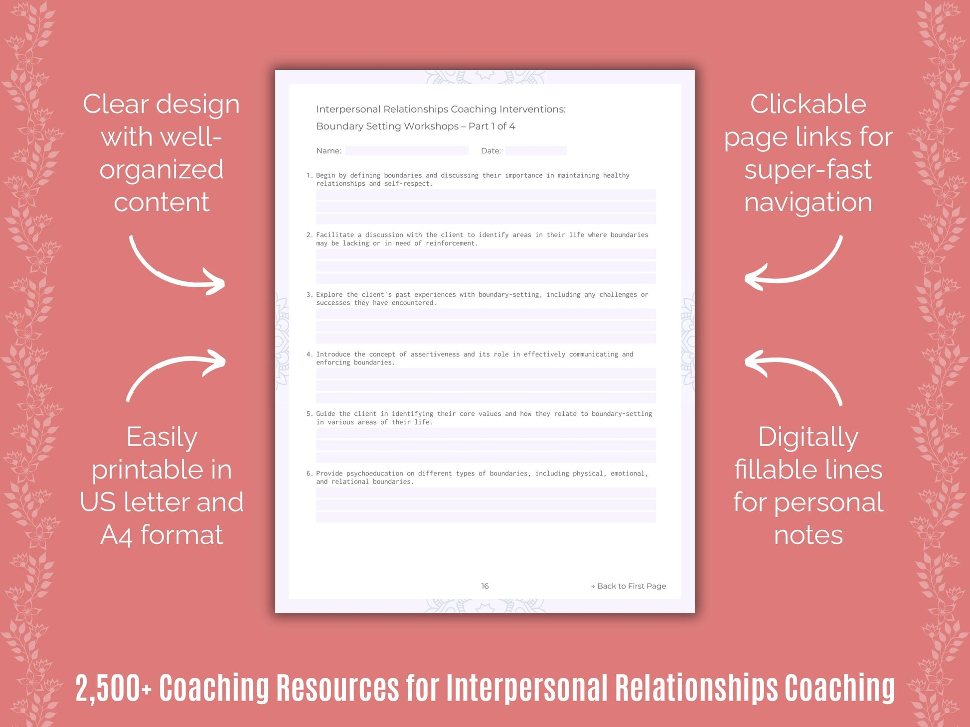 Interpersonal Relationships Coaching Cheat Sheets