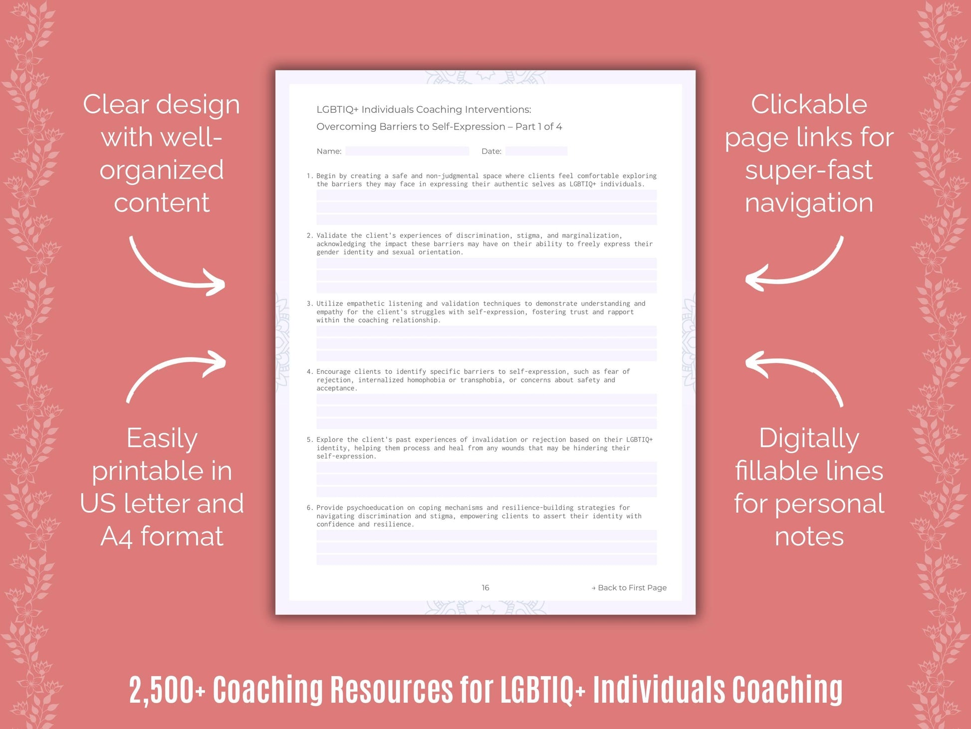 LGBTIQ+ Individuals Coaching Cheat Sheets