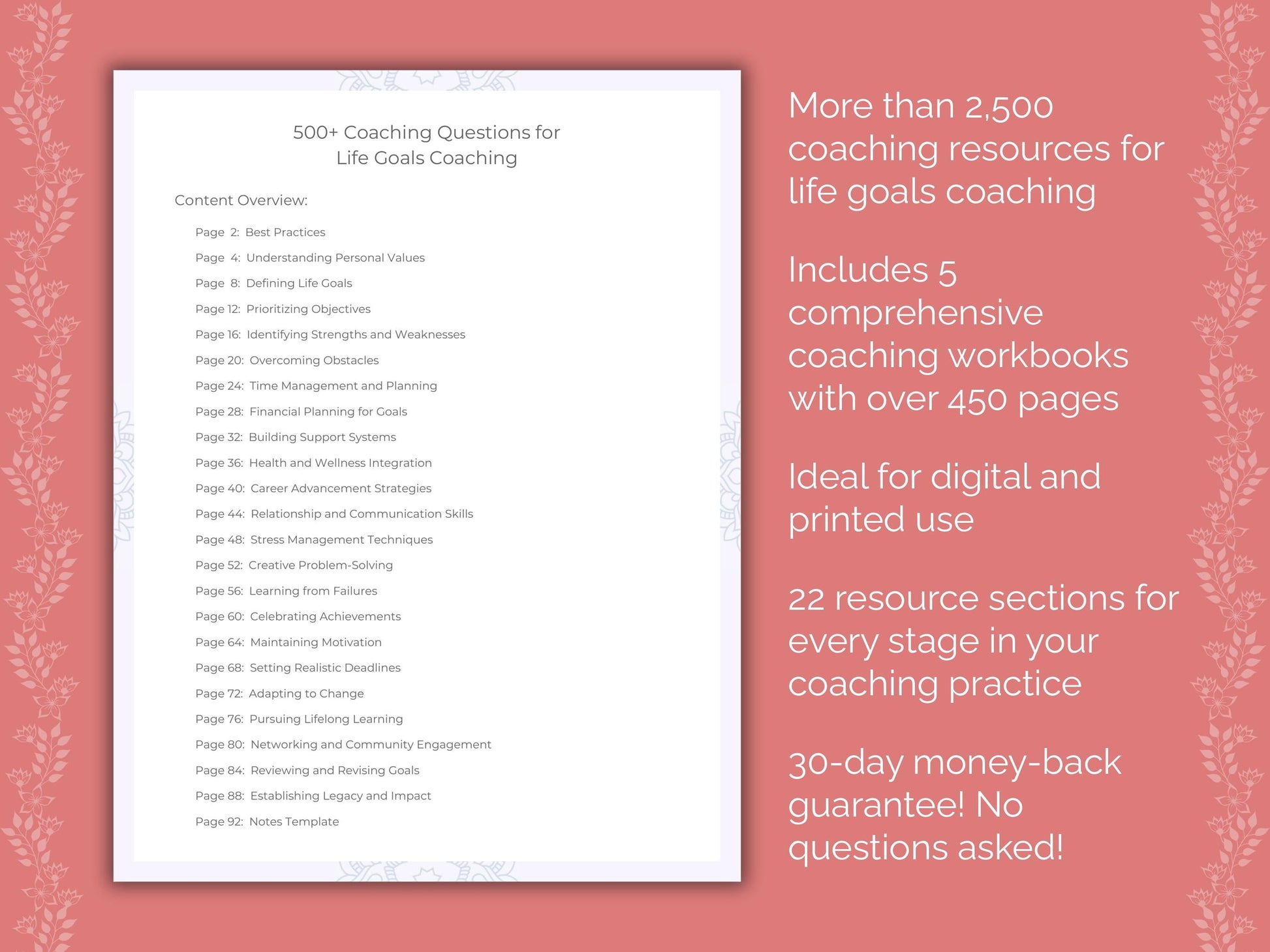 Life Goals Coaching Templates