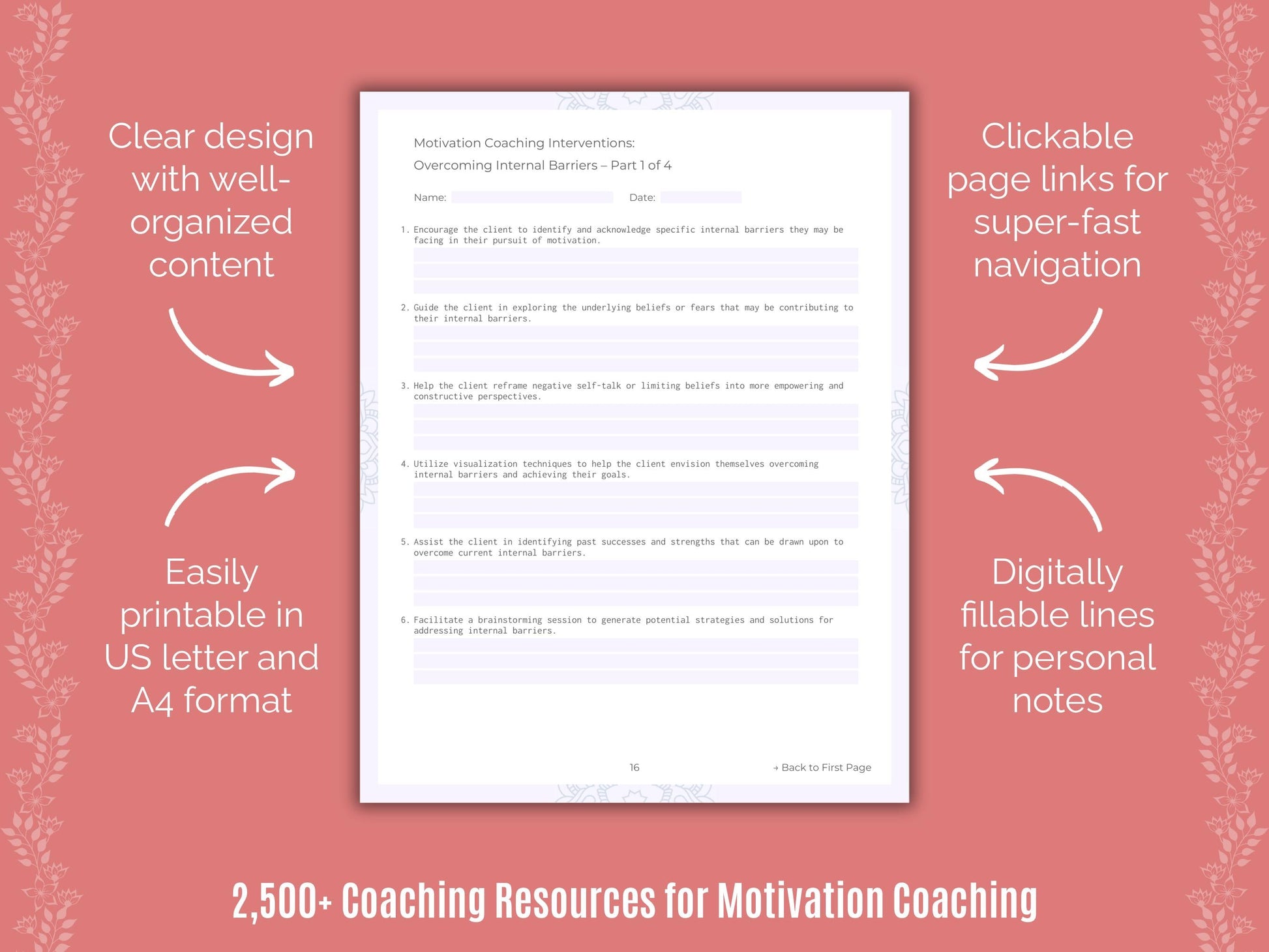 Motivation Coaching Cheat Sheets