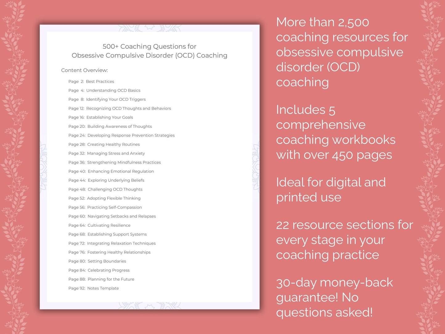 Obsessive Compulsive Disorder (OCD) Coaching Templates