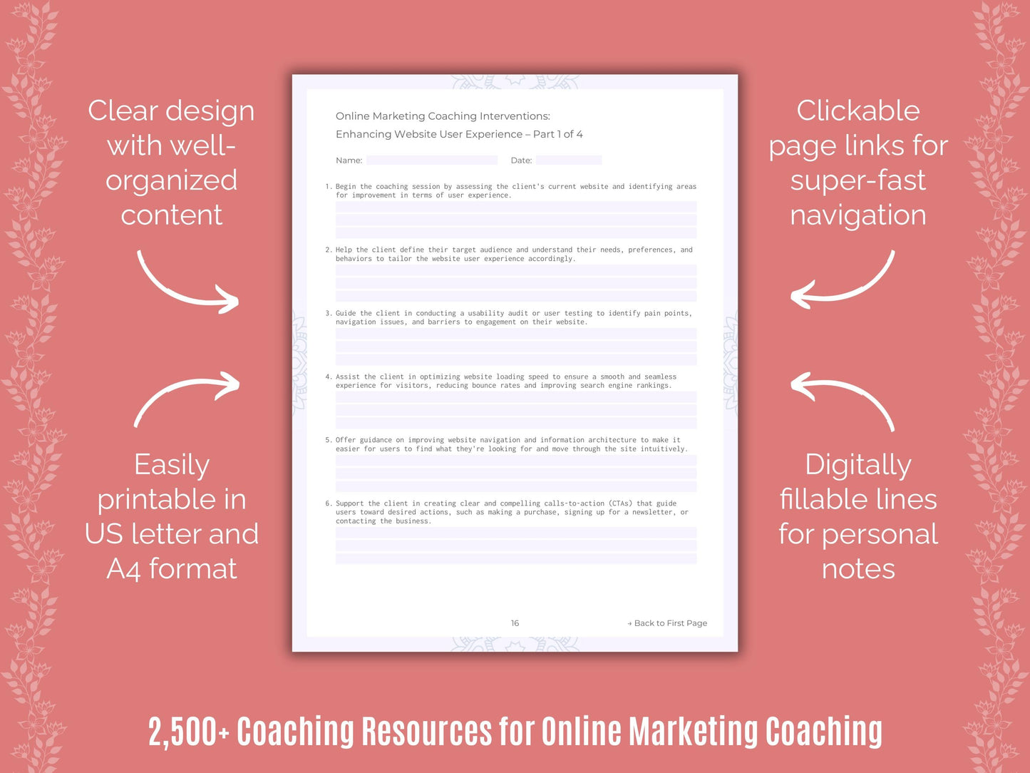 Online Marketing Coaching Cheat Sheets