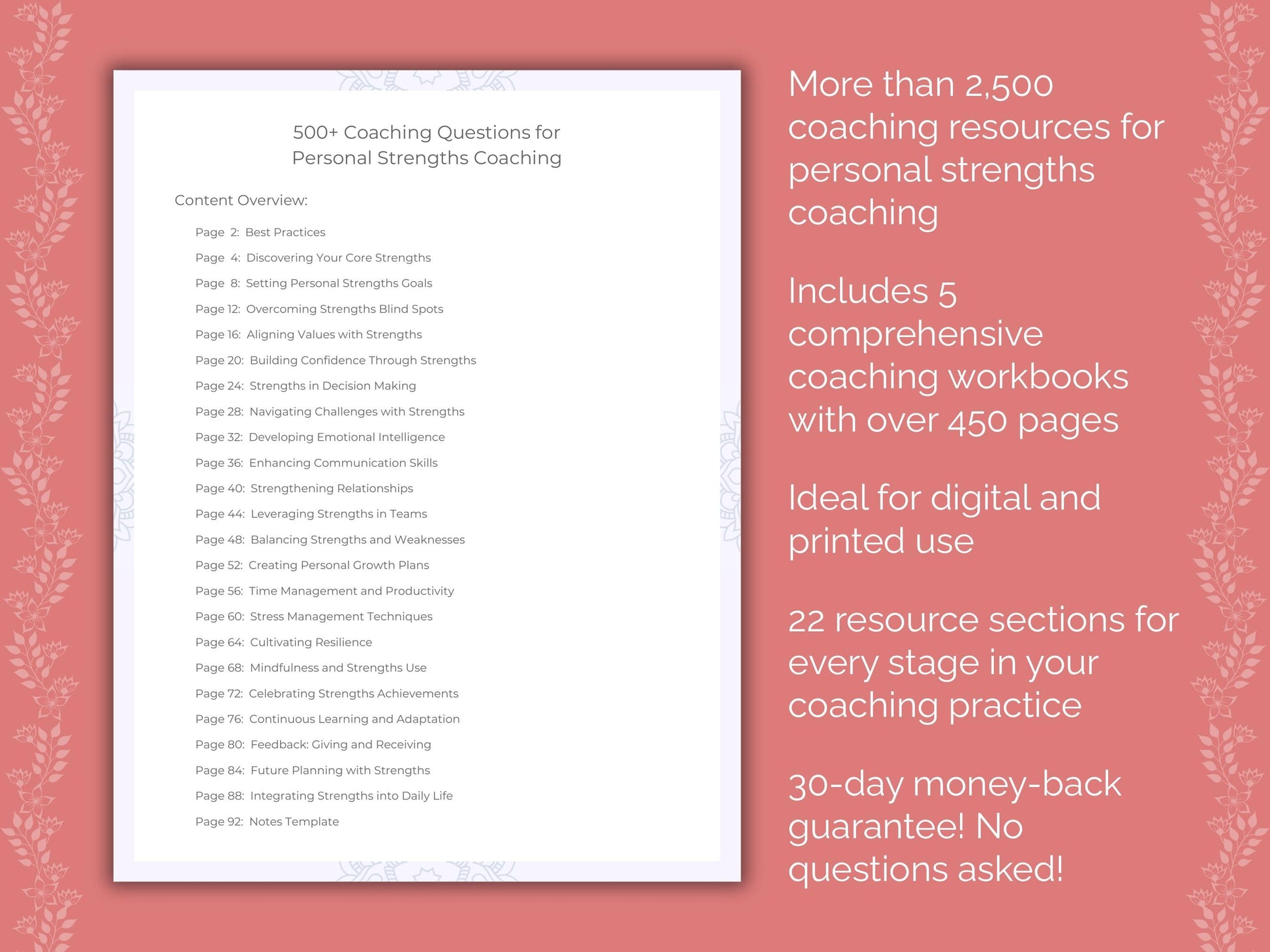 Personal Strengths Coaching Templates