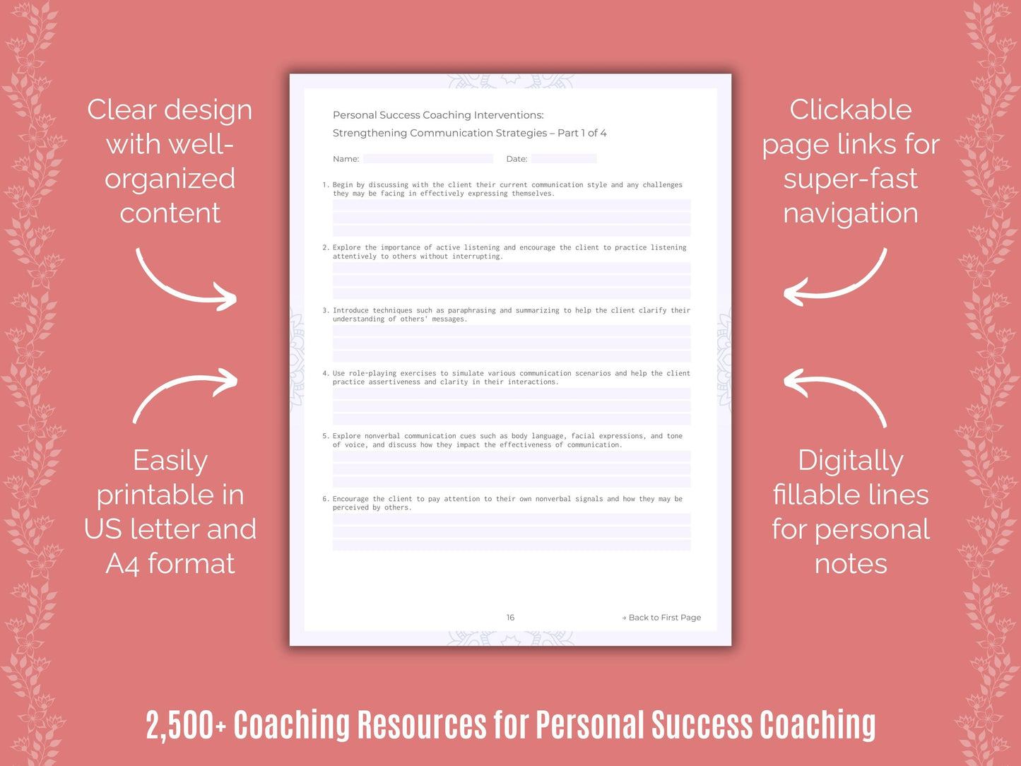 Personal Success Coaching Cheat Sheets