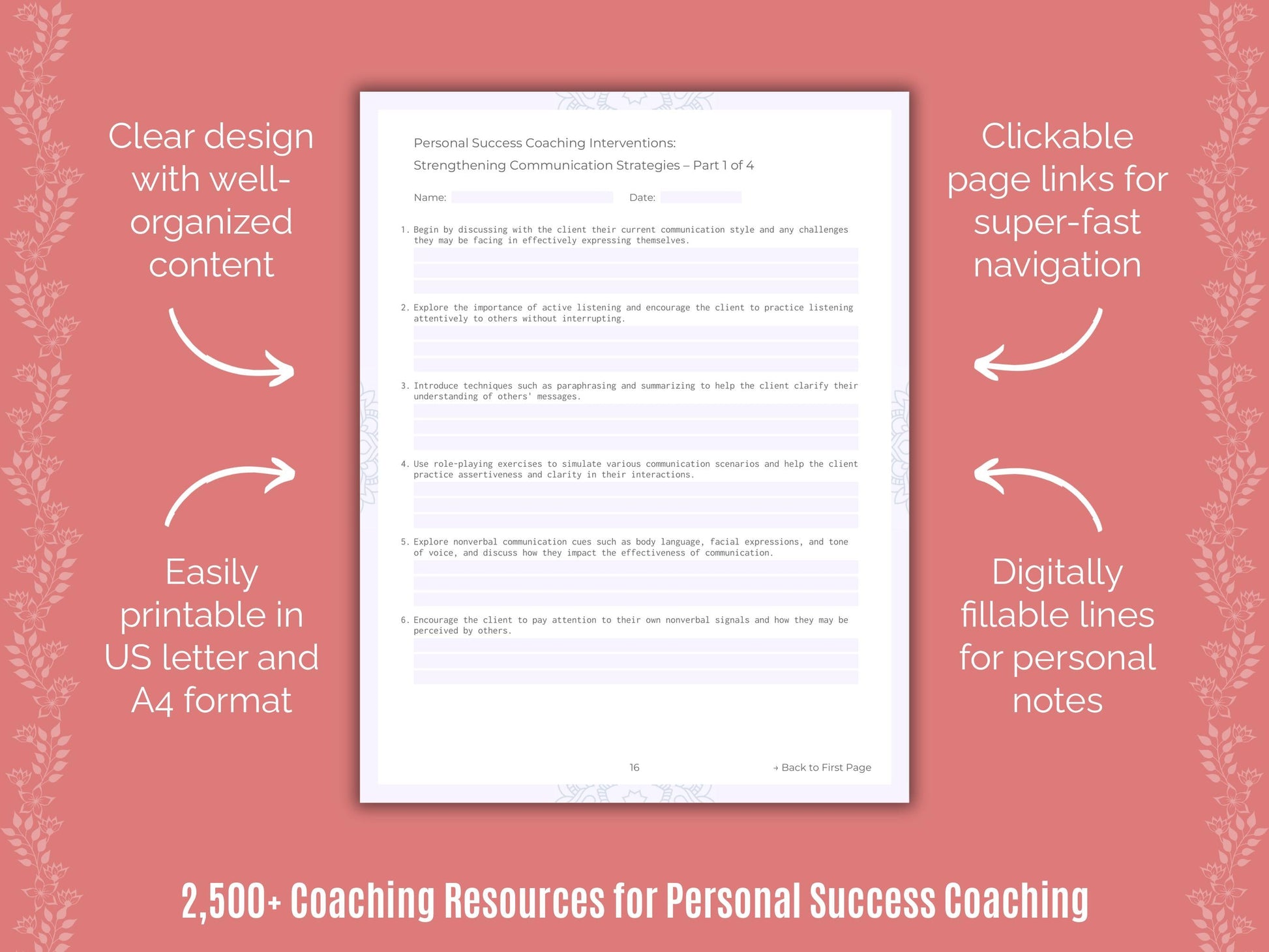 Personal Success Coaching Cheat Sheets