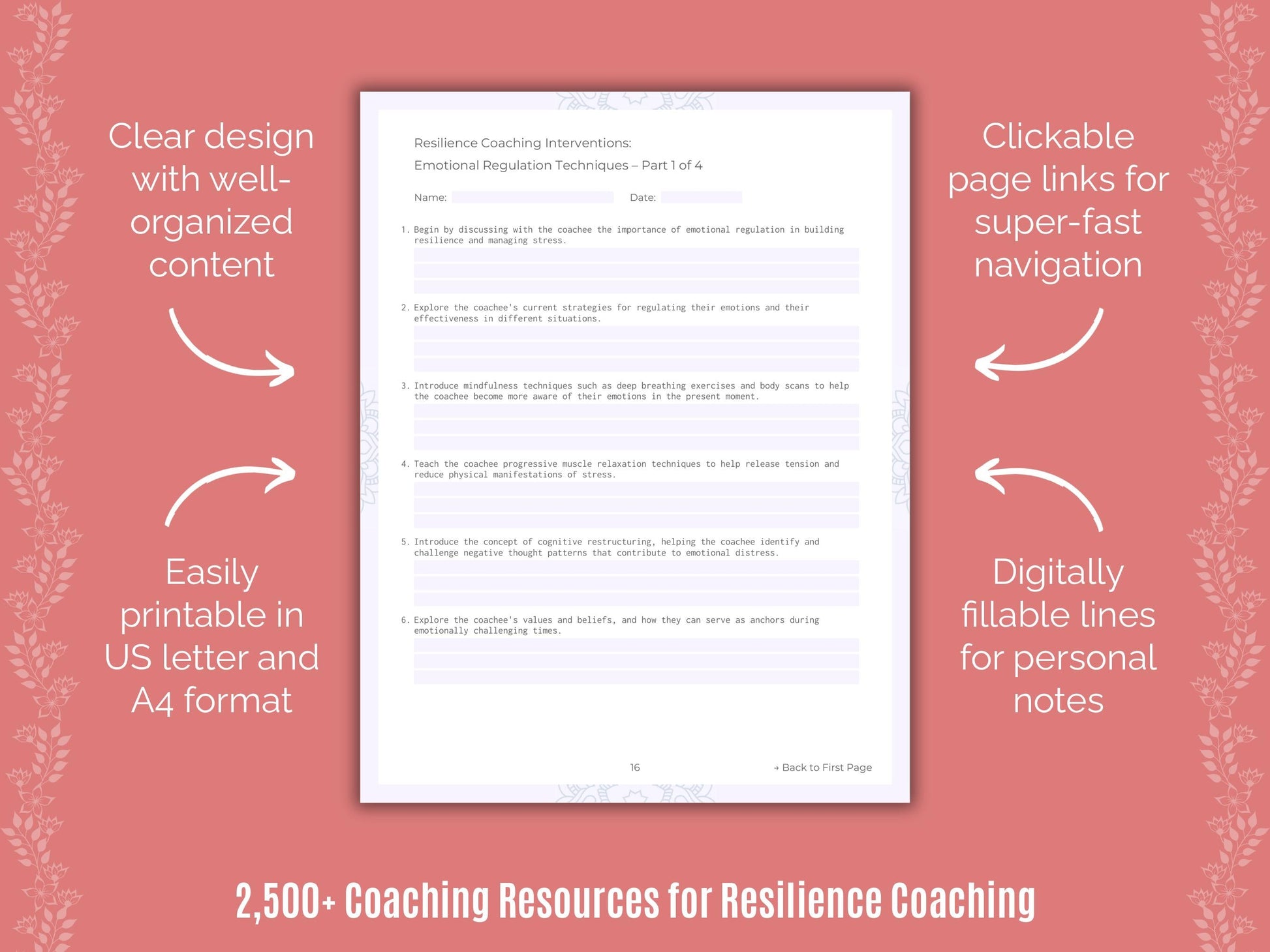 Resilience Coaching Cheat Sheets