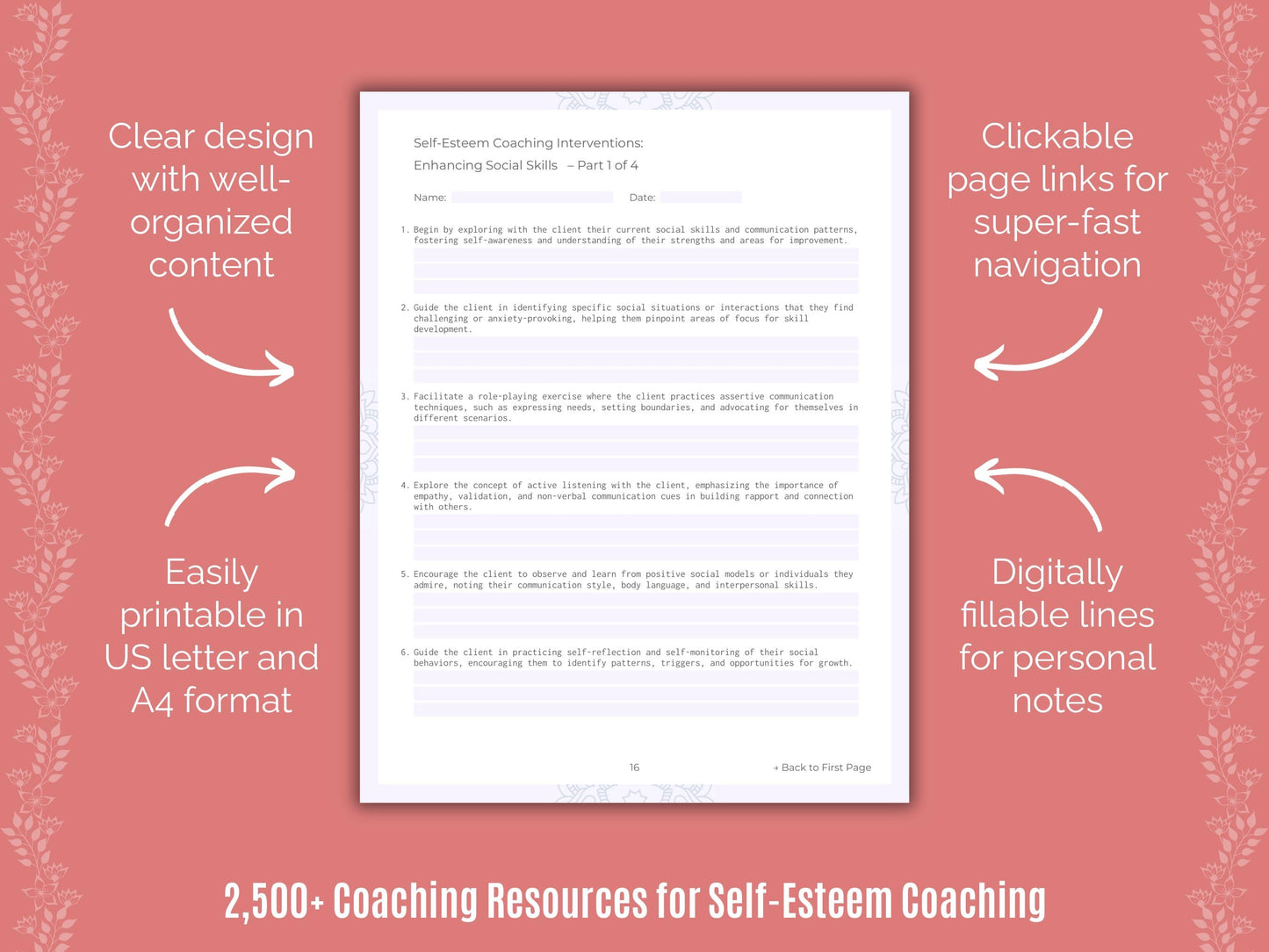 Self-Esteem Coaching Cheat Sheets