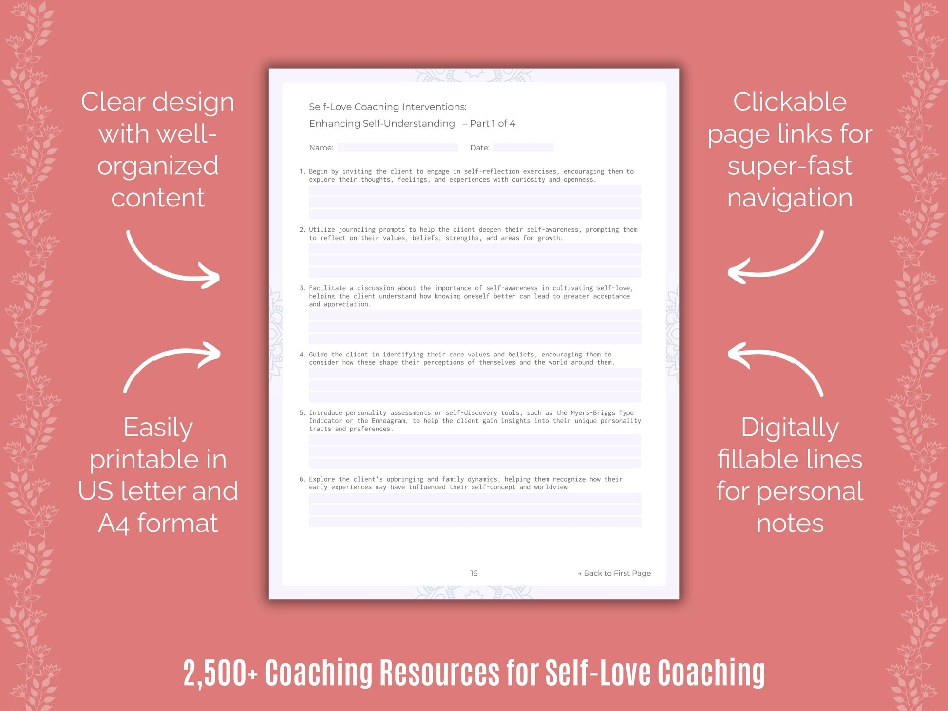 Self-Love Coaching Cheat Sheets