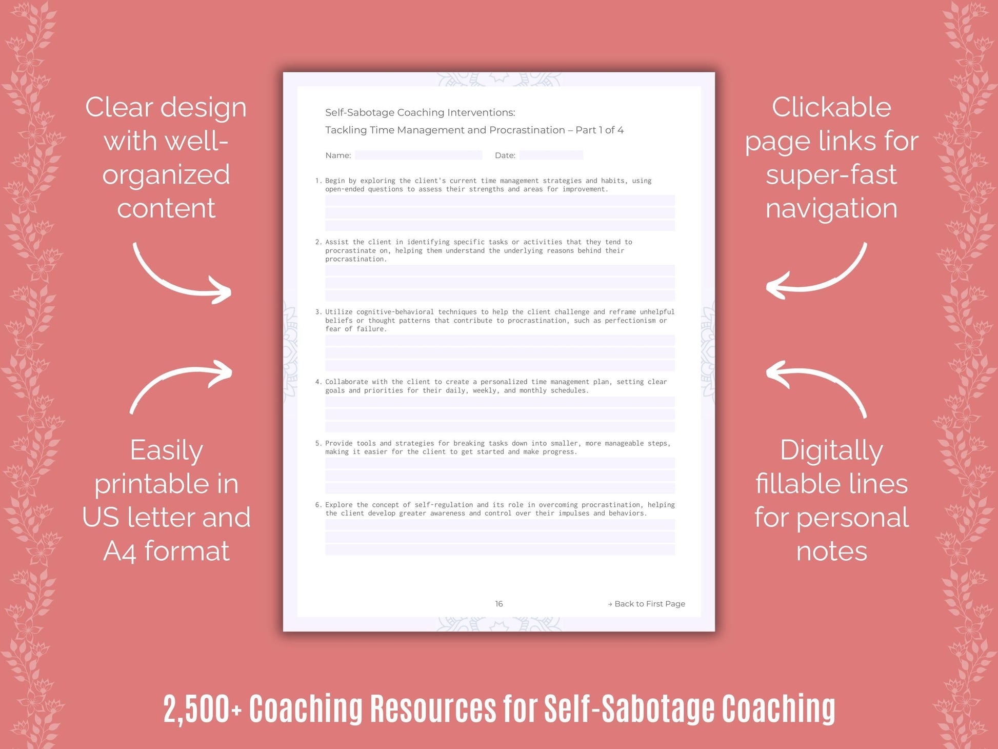 Self-Sabotage Coaching Cheat Sheets