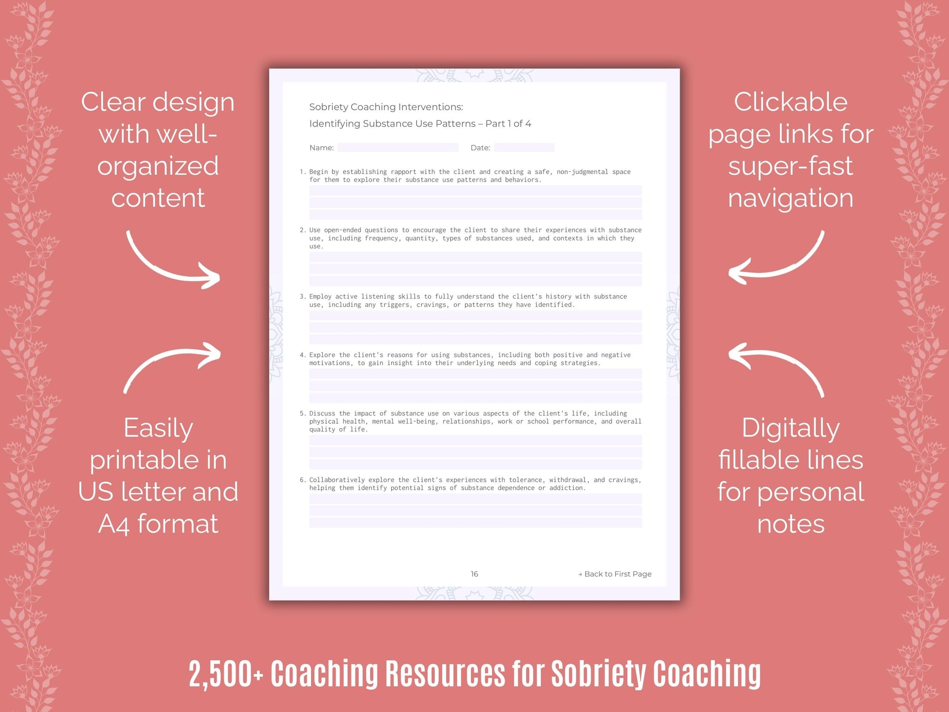 Sobriety Coaching Cheat Sheets