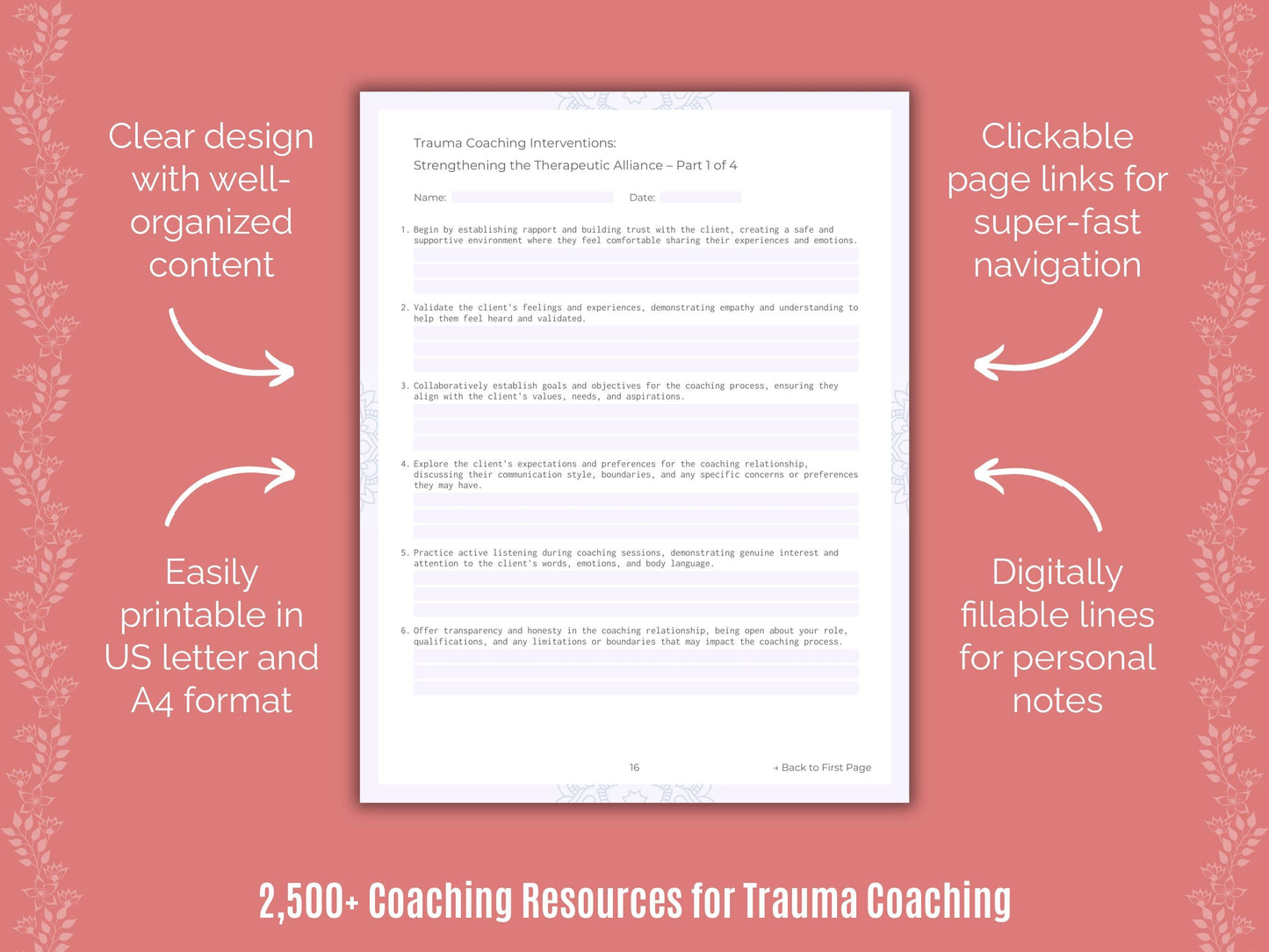 Trauma Coaching Cheat Sheets