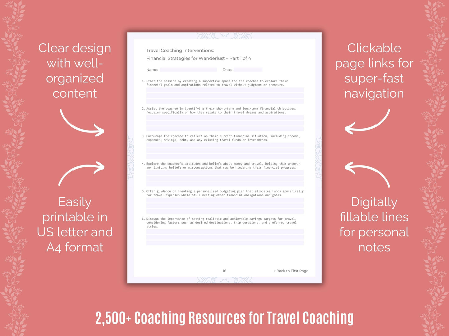 Travel Coaching Cheat Sheets