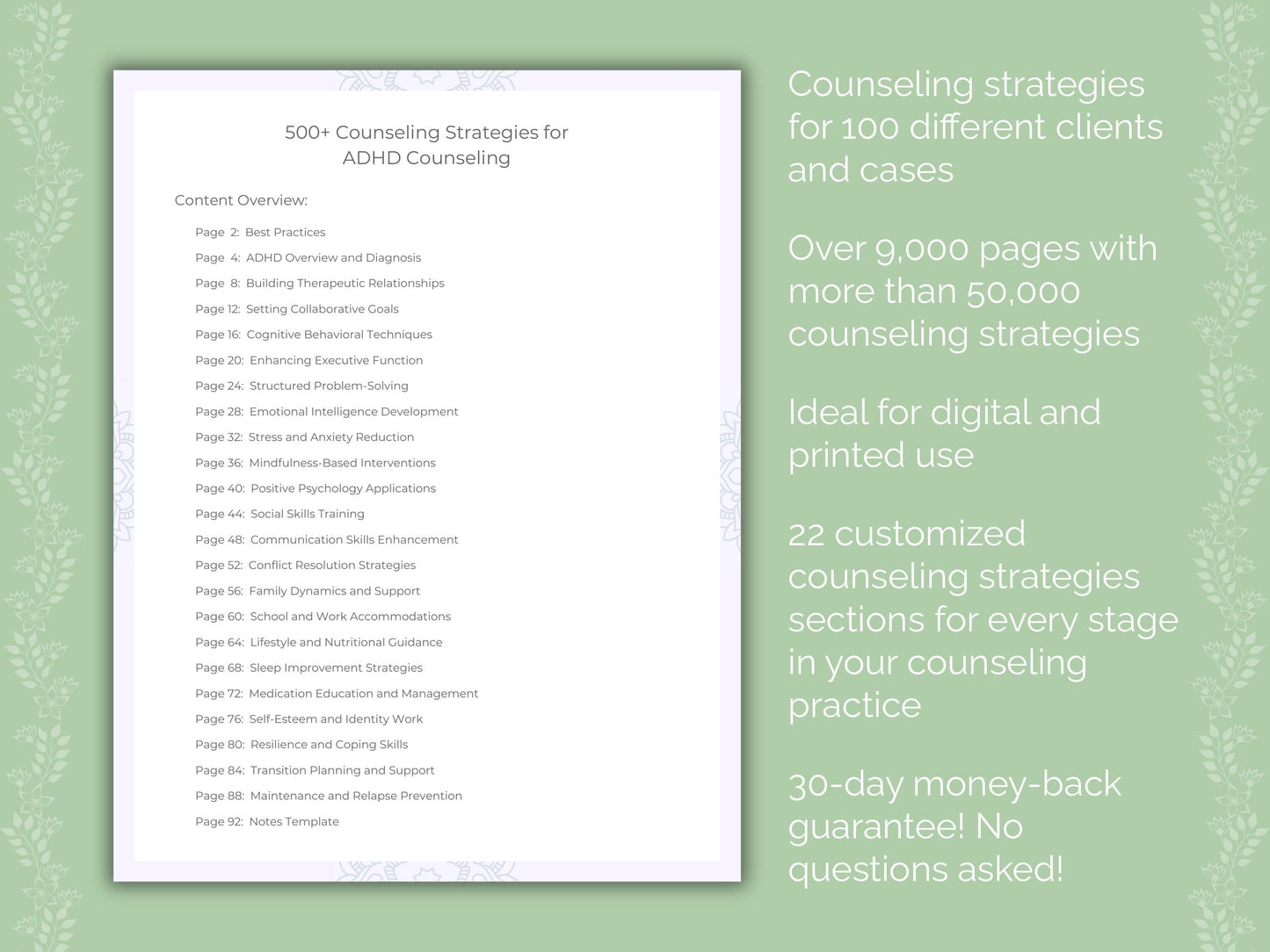 Counseling Strategies Counselor Cheat Sheets